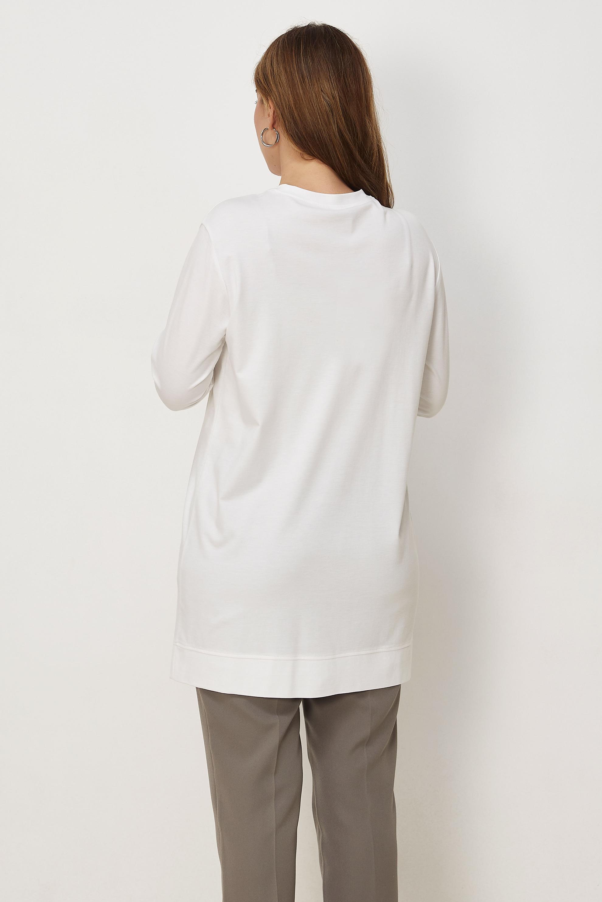 Vêtements hijab BLANC TUNIQUE DE SURVÊTEMENT DÉTAIL GEMME 46671
