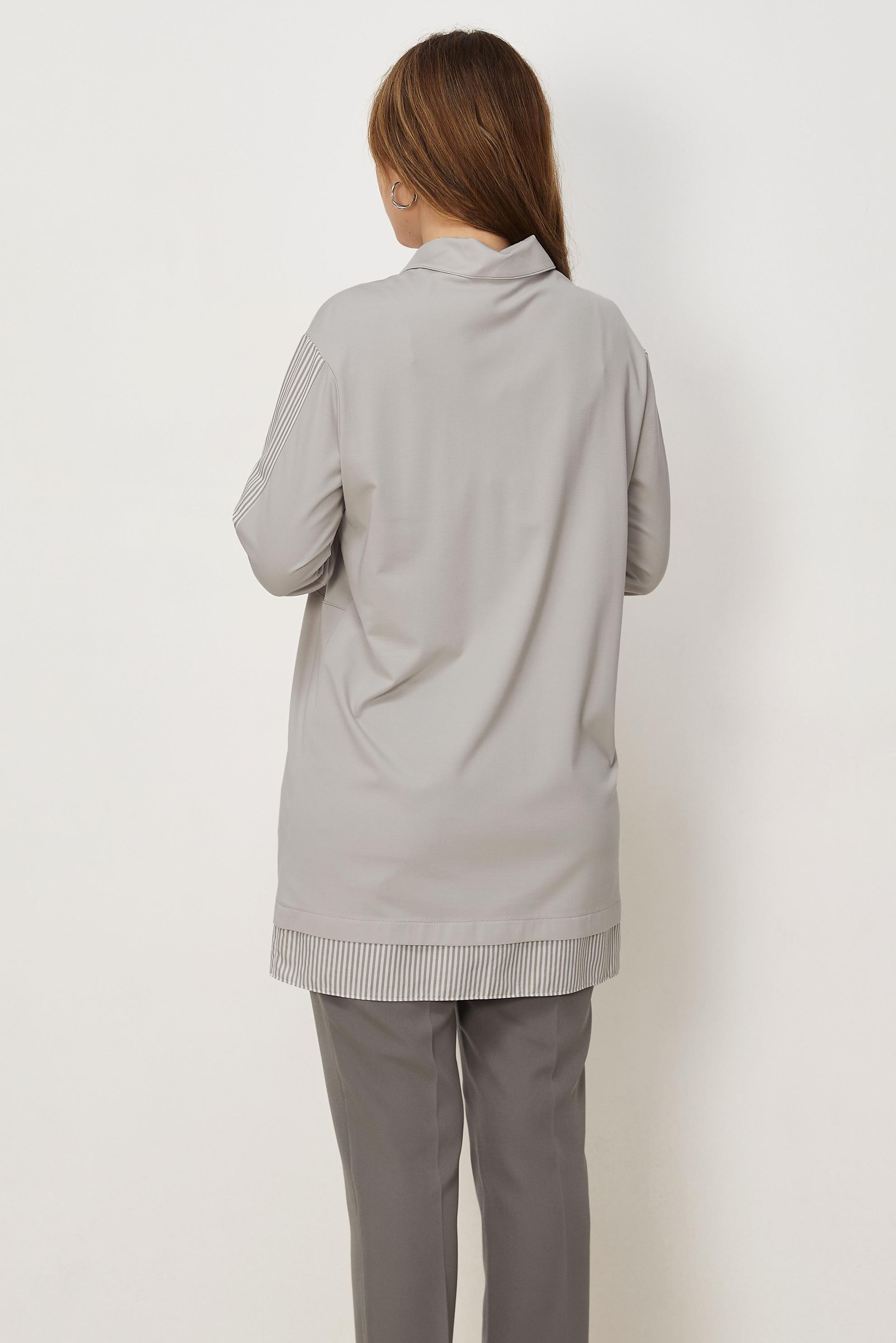 Vêtements hijab BEIGE TUNIQUE DE SURVÊTEMENT COL CHEMISE 46714