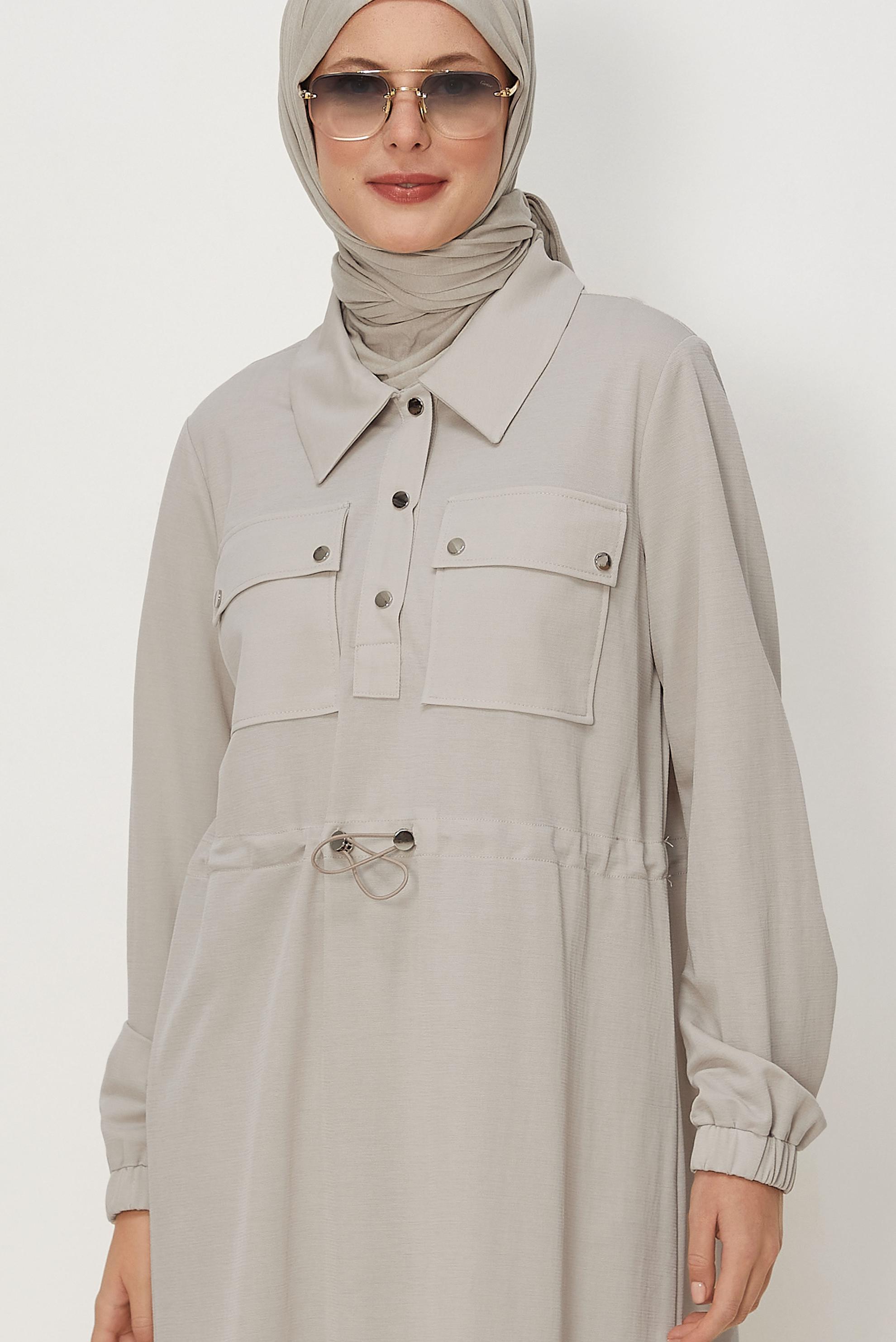 Tesettür giyim KAHVE 46768 FENDİ EŞOFMAN TUNİK 38-46 TEK 40