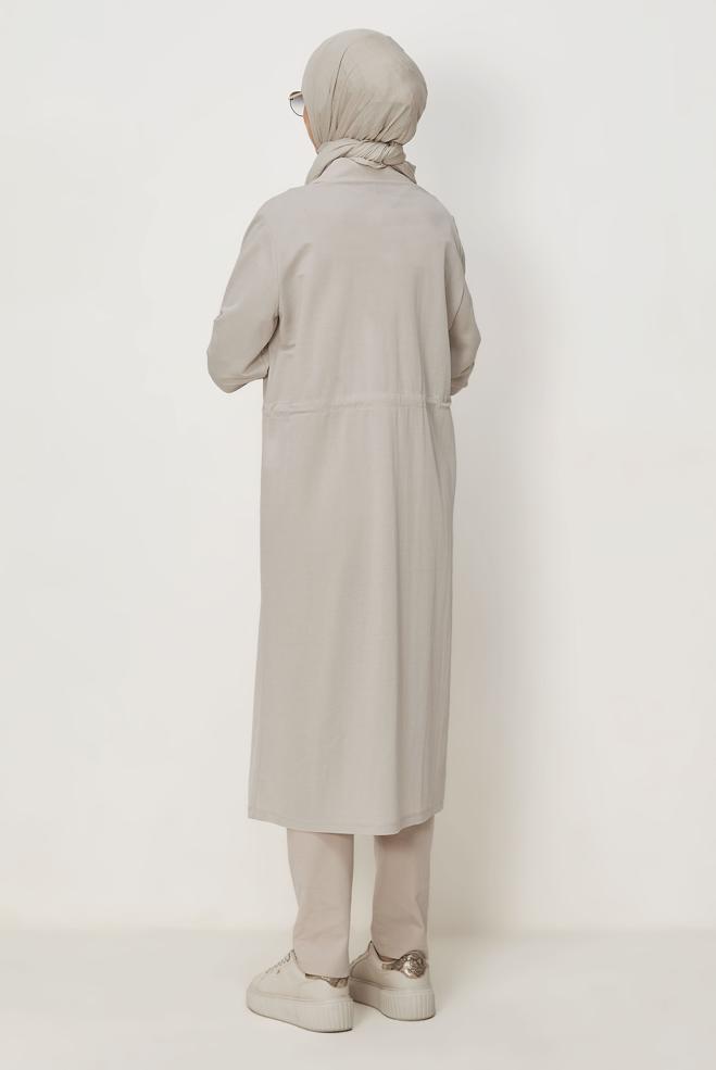 Tesettür giyim KAHVE 46768 FENDİ EŞOFMAN TUNİK 38-46 TEK 40 - ALVİNA