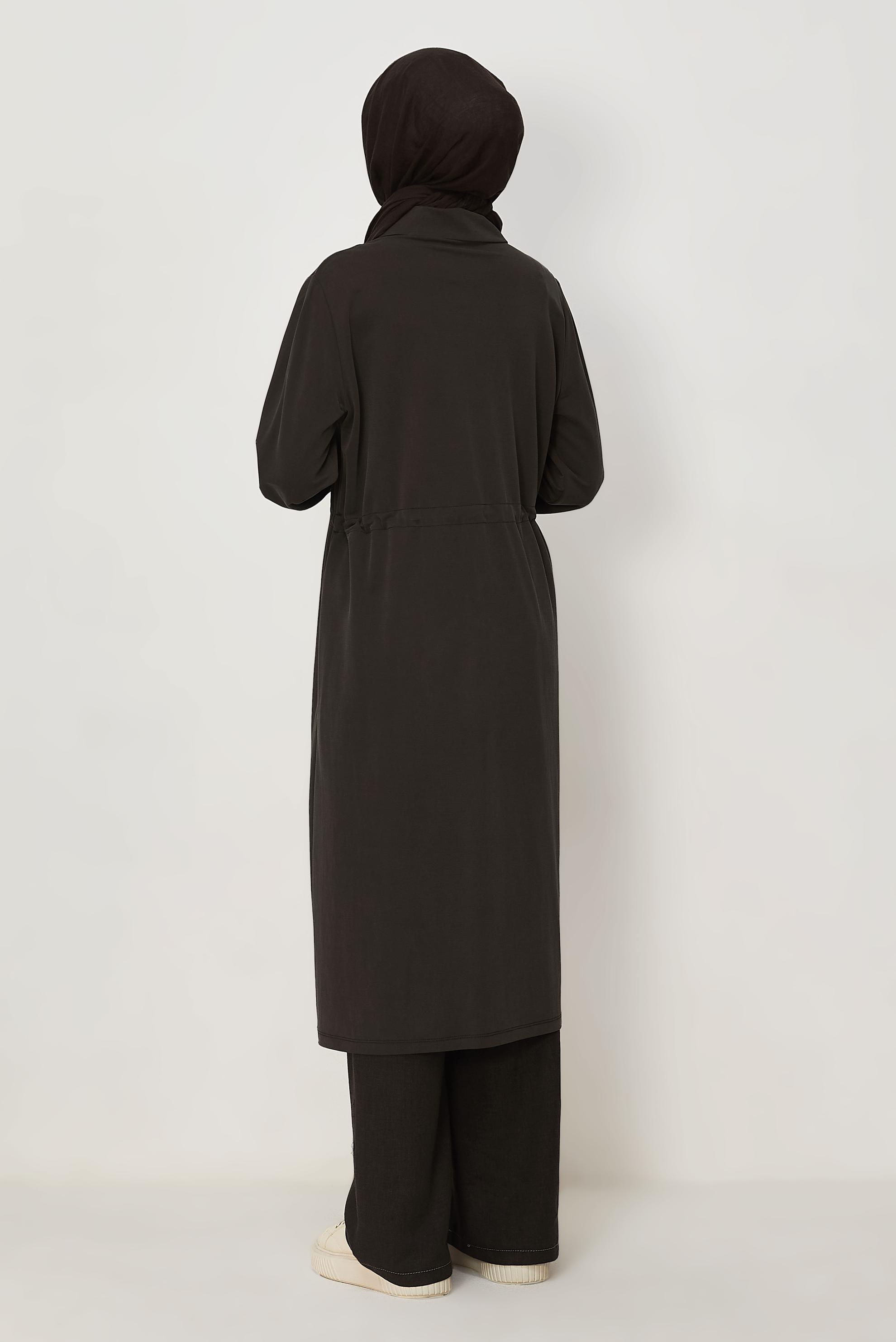 Tesettür giyim KAHVE 46768 FENDİ EŞOFMAN TUNİK 38-46 TEK 40