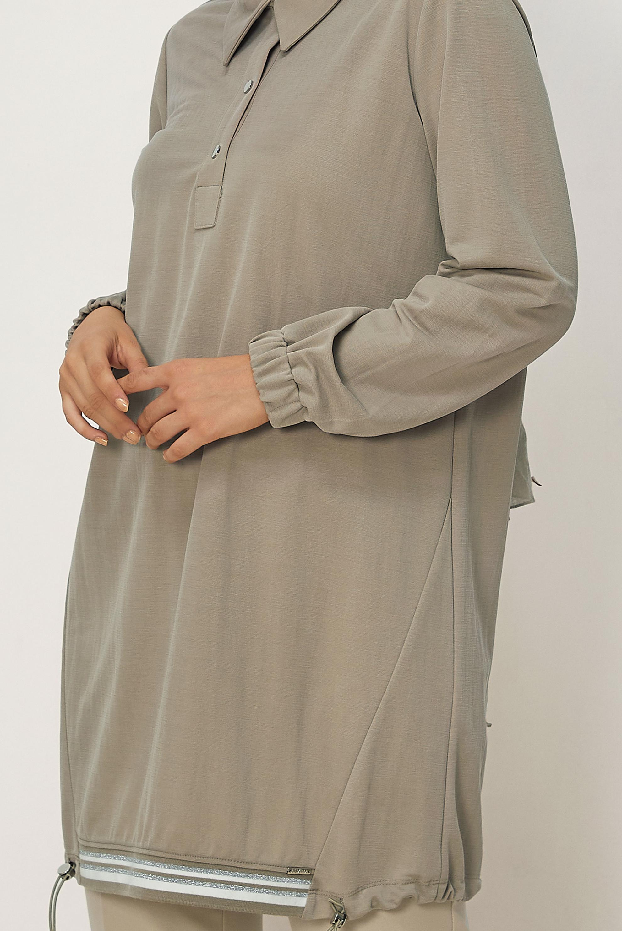 Vêtements hijab SABLE TUNIQUE DE SURVÊTEMENT COL CHEMISE 46772