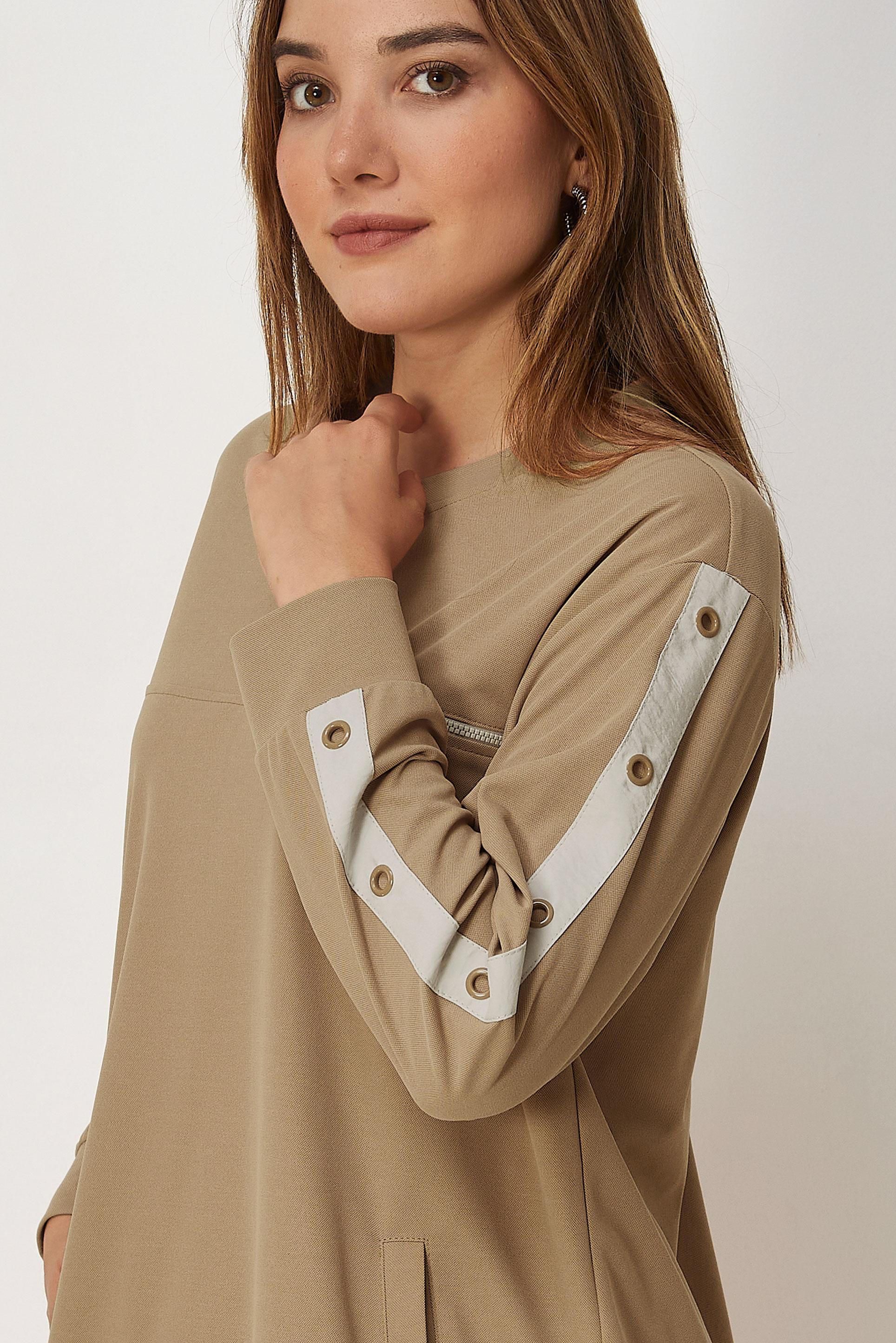 Vêtements hijab BRUN TUNIQUE DE SURVÊTEMENT DÉTAIL ŒILLET 46823