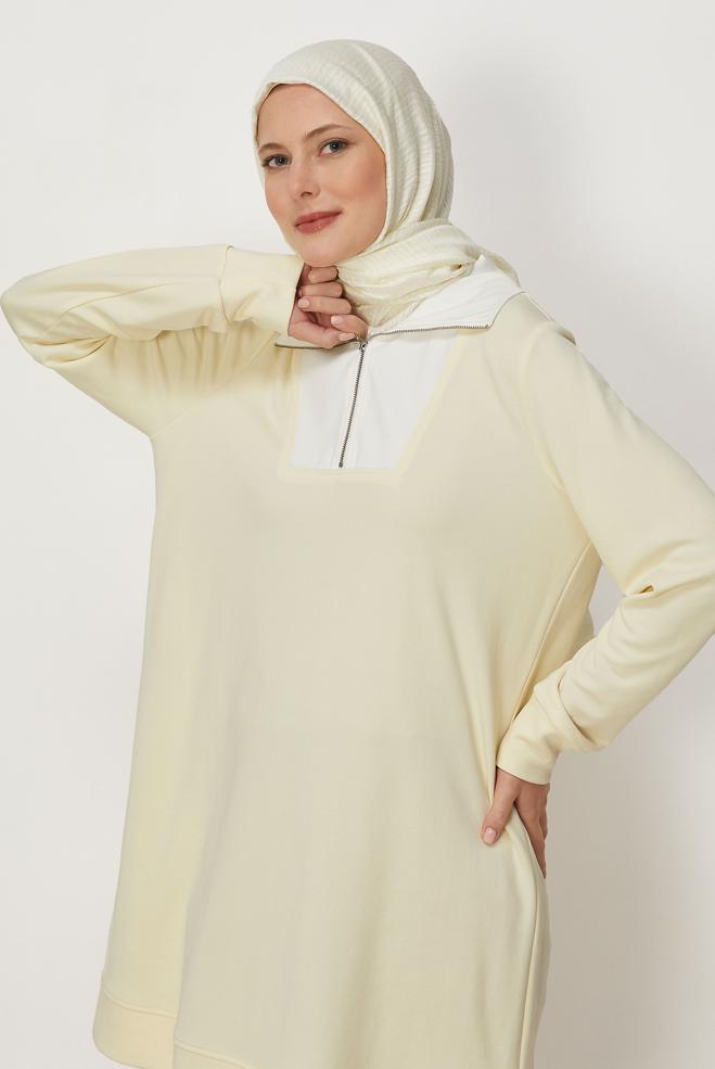 Tesettür giyim KAHVE 46826 CUPRA MODAL EŞOF.TUNİK 38-44 TEK40 - ALVİNA