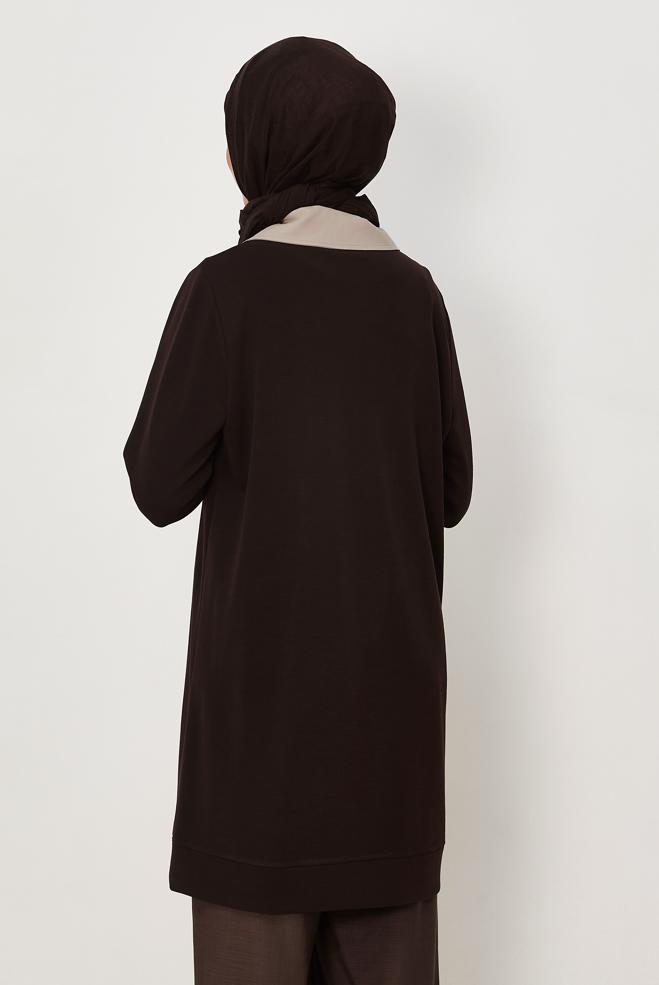 Tesettür giyim KAHVE 46826 CUPRA MODAL EŞOF.TUNİK 38-44 TEK40 - ALVİNA