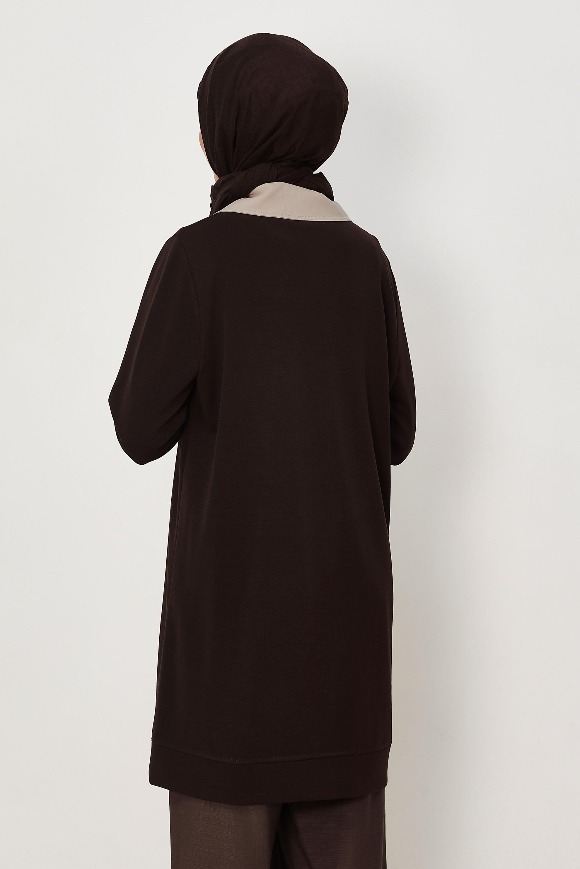 Tesettür giyim KAHVE 46826 CUPRA MODAL EŞOF.TUNİK 38-44 TEK40