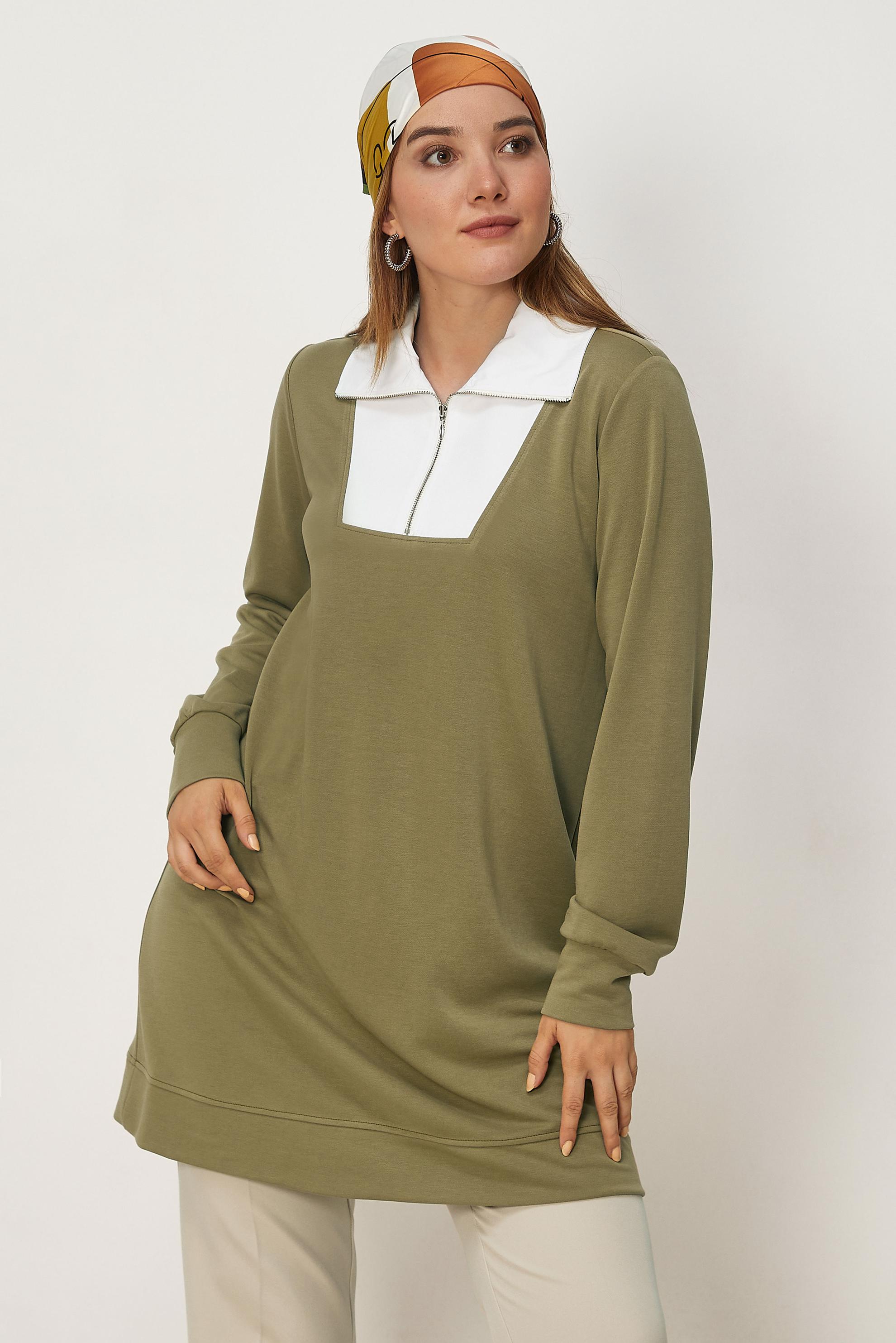 Tesettür giyim KAHVE MODAL EŞOFMAN TUNİK 46826