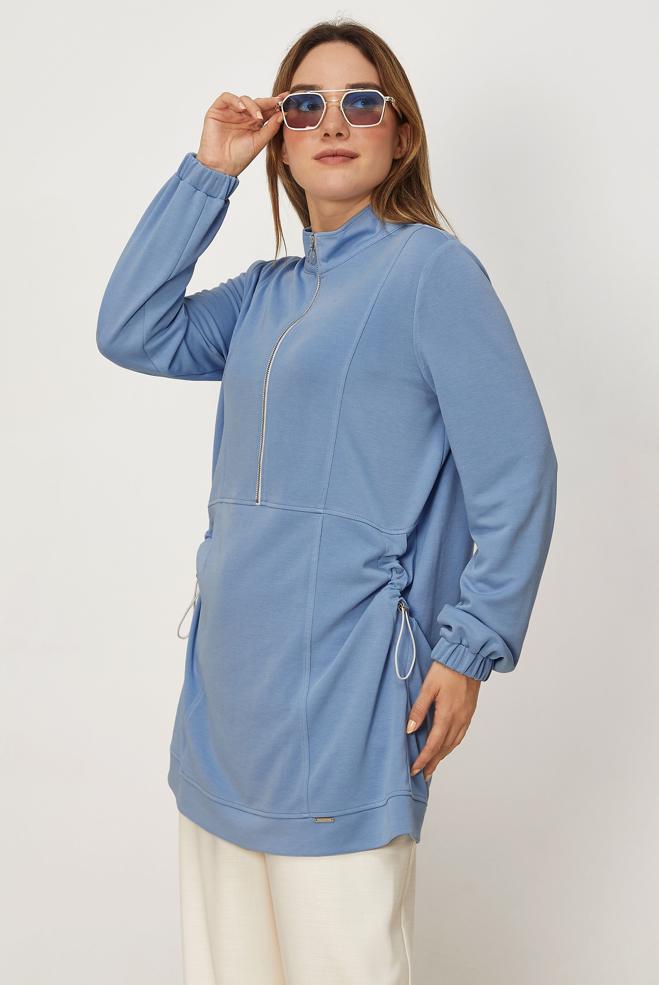 Hijab clothing BLUE MODAL TRACKSUIT TUNIC 46828 - ALVİNA