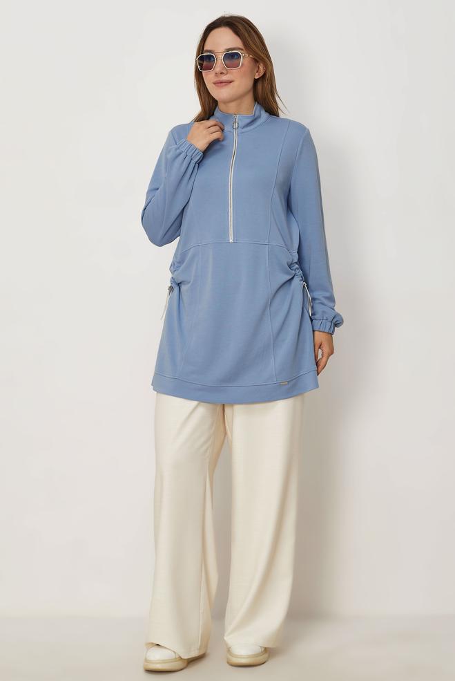 Hijab clothing BLUE MODAL TRACKSUIT TUNIC 46828 - ALVİNA