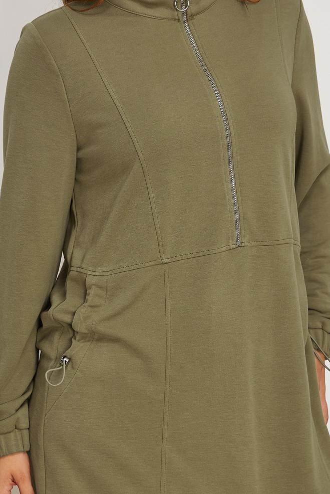 Vêtements hijab BRUN TUNIQUE DE SURVÊTEMENT MODALE 46828 - ALVİNA