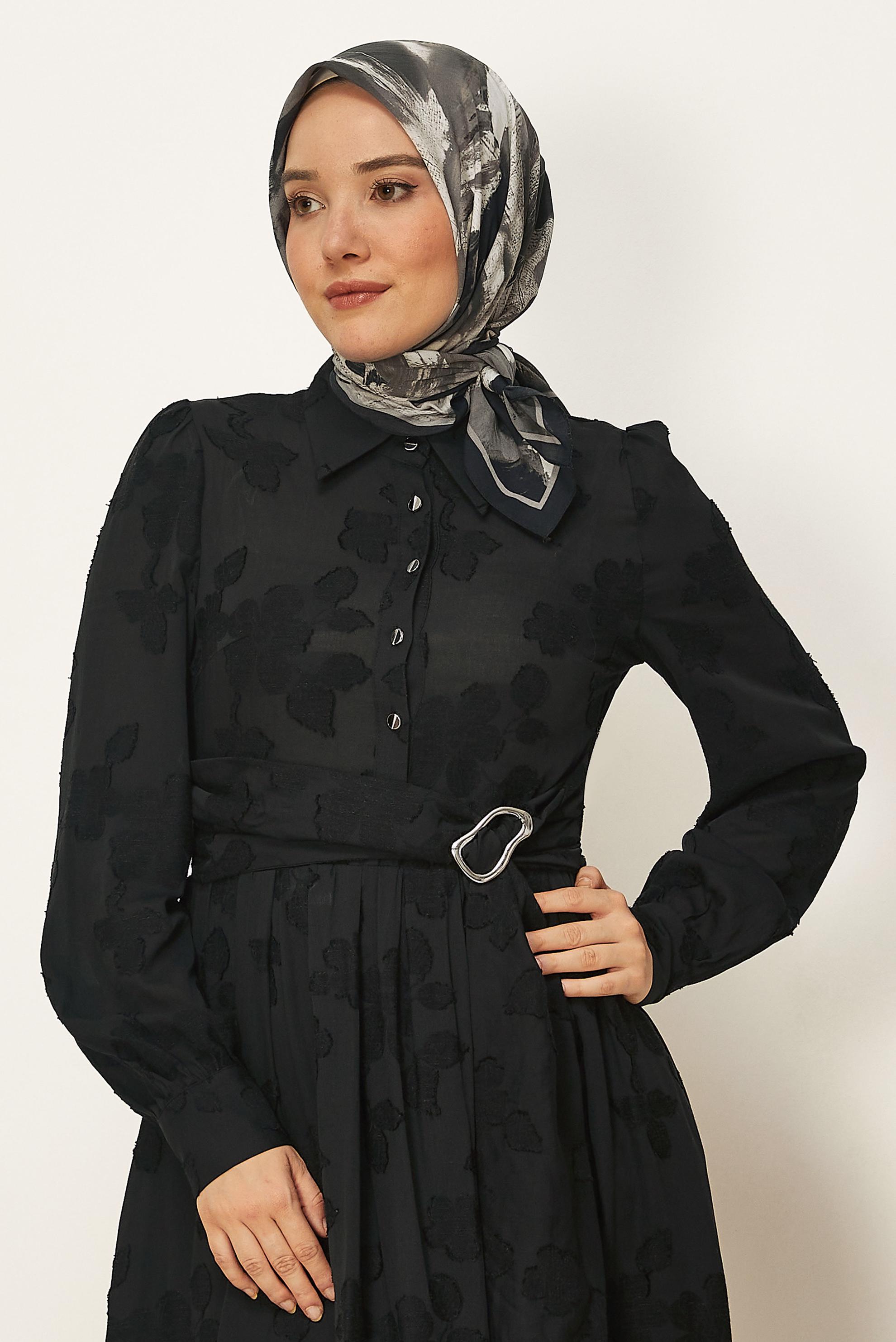Vêtements hijab NOIR ÉCHARPE ALVINA À MOTIFS 8625
