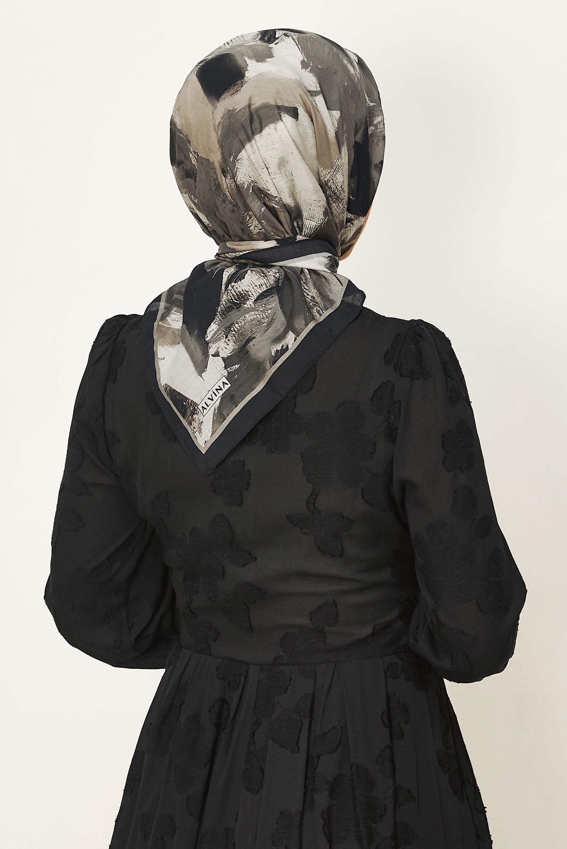 Vêtements hijab NOIR ÉCHARPE ALVINA À MOTIFS 8625