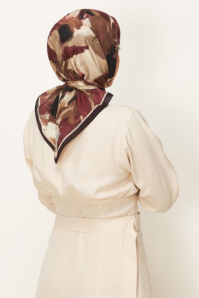 Hijab clothing BEIGE ALVINA PATTERNED SCARF 8625 - ALVİNA