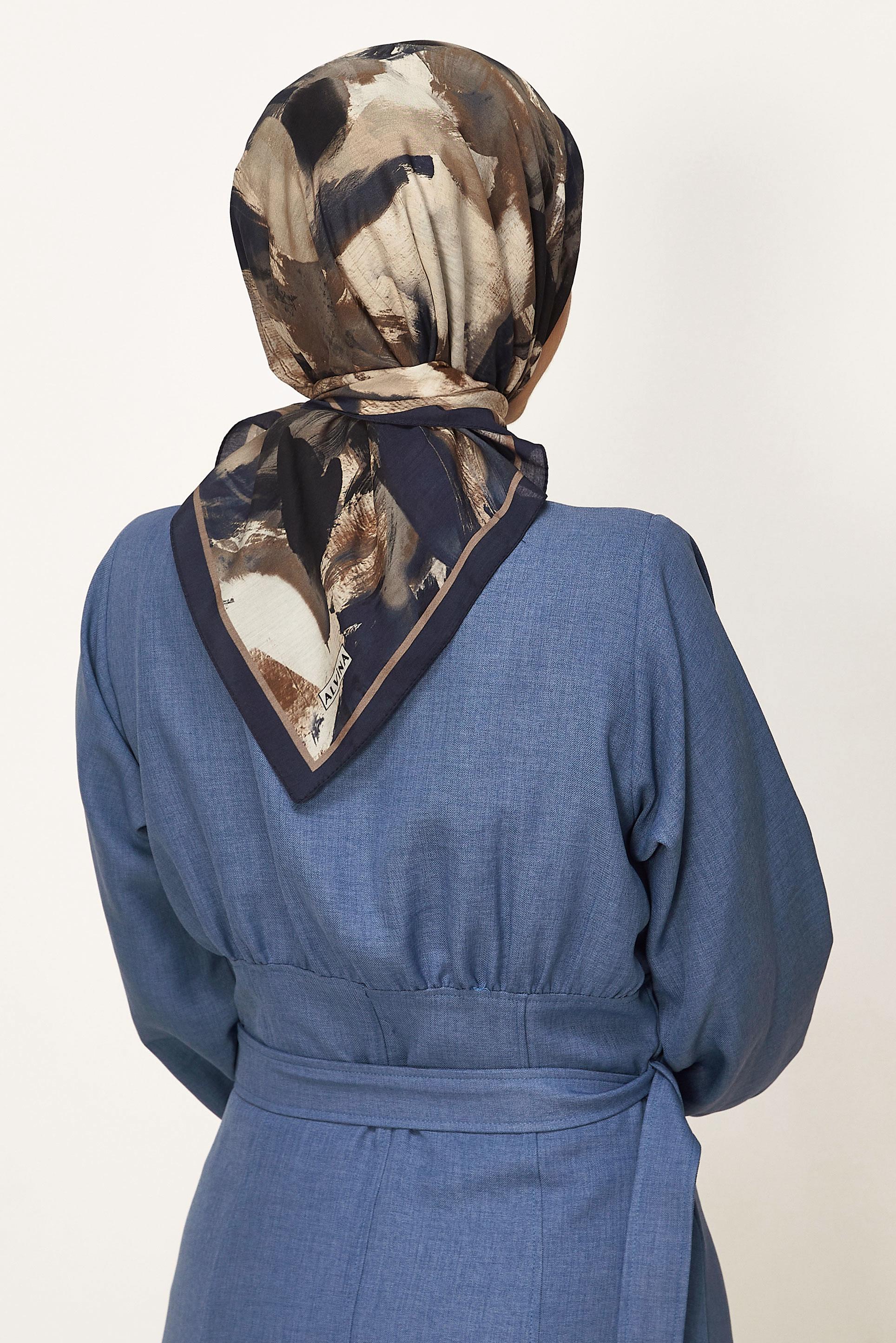 Vêtements hijab BLEU MARINE ÉCHARPE ALVINA À MOTIFS 8625