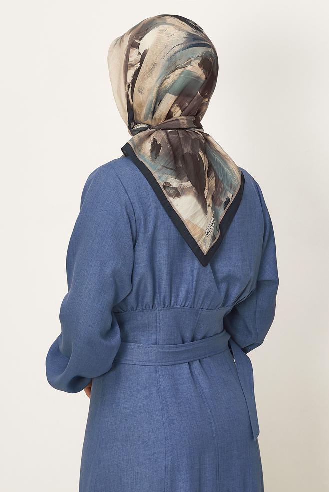 Vêtements hijab BEIGE ÉCHARPE ALVINA À MOTIFS 8625 - ALVİNA