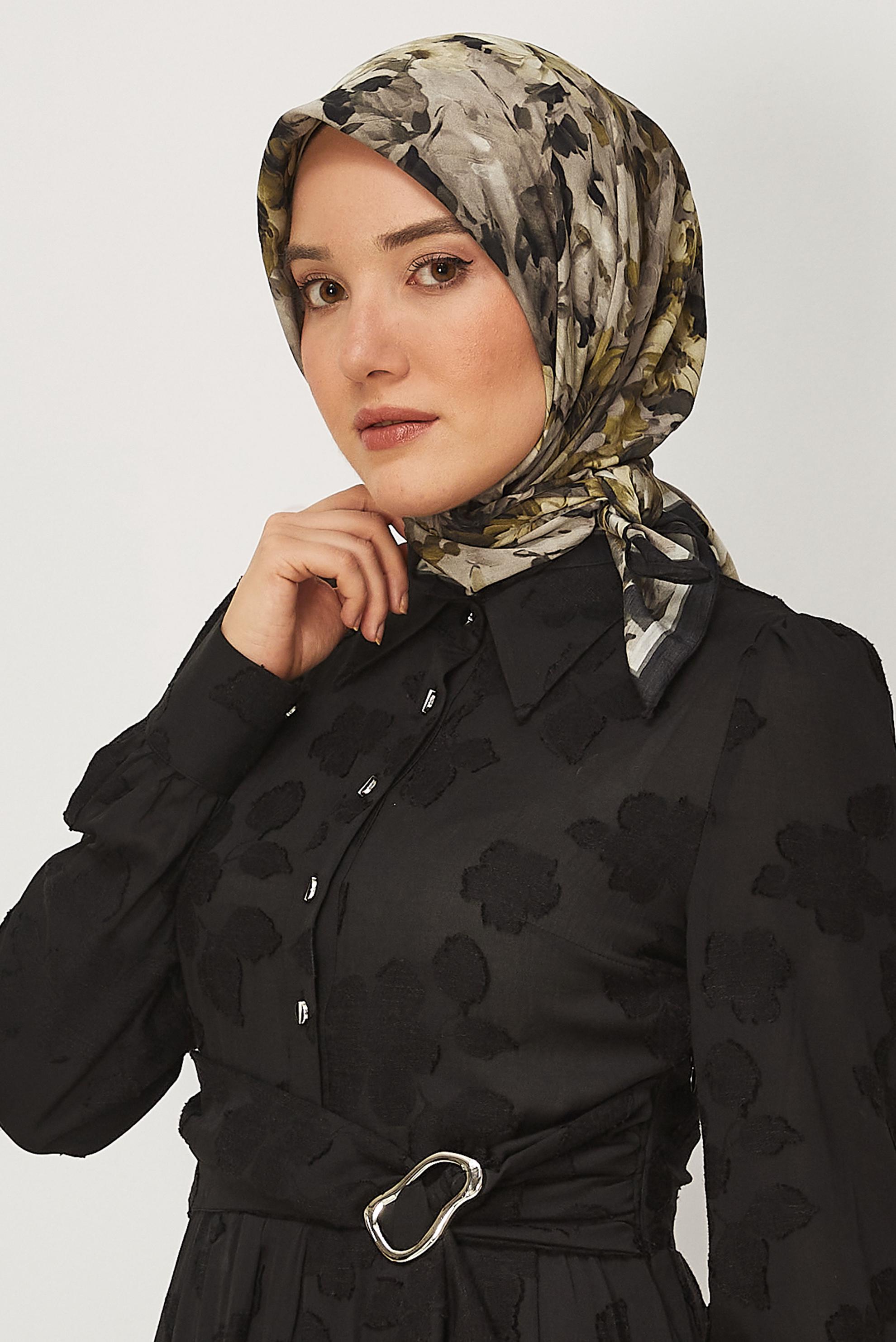Vêtements hijab NOIR ÉCHARPE ALVINA À MOTIFS 8627