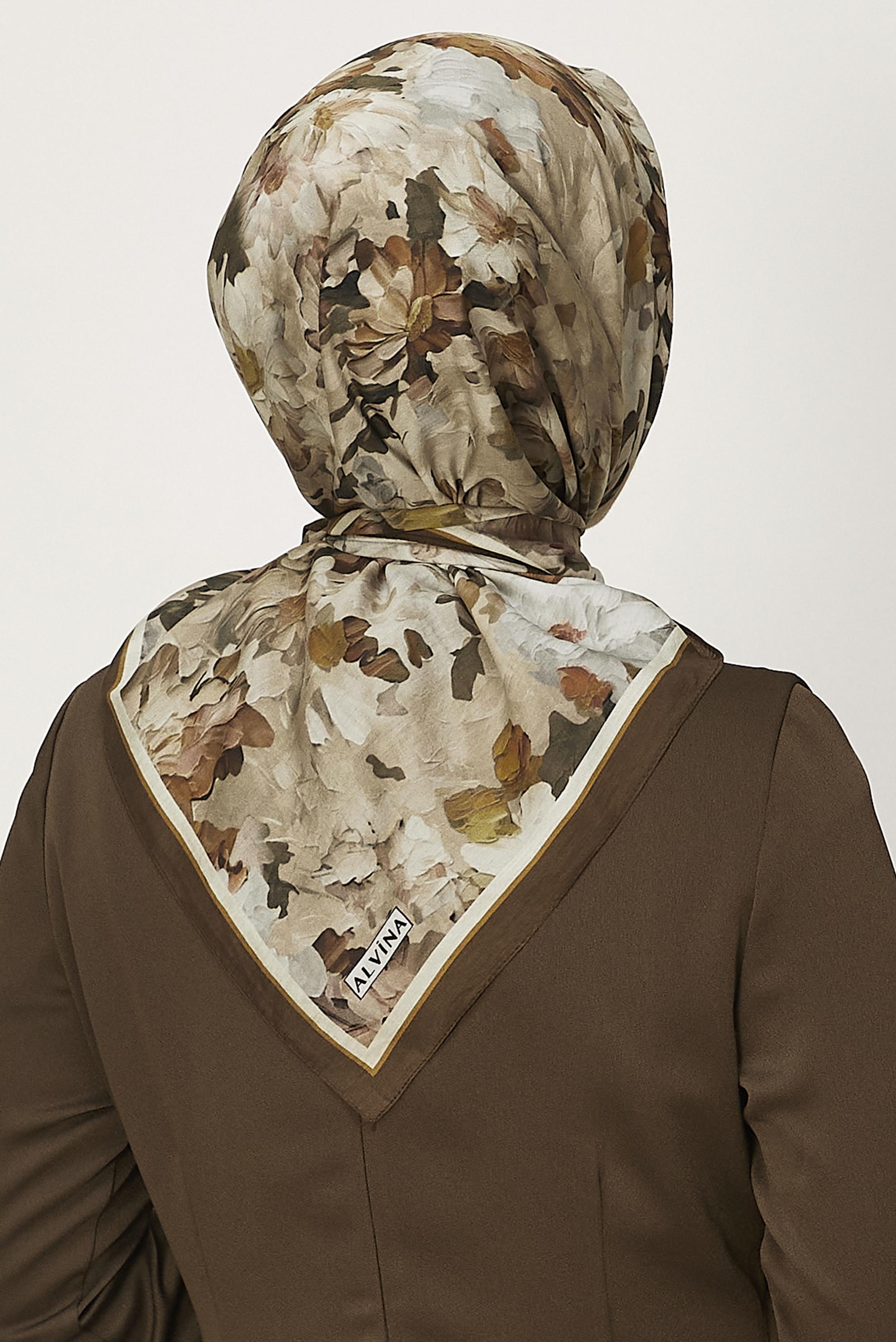 Vêtements hijab BRUN ÉCHARPE ALVINA À MOTIFS 8627