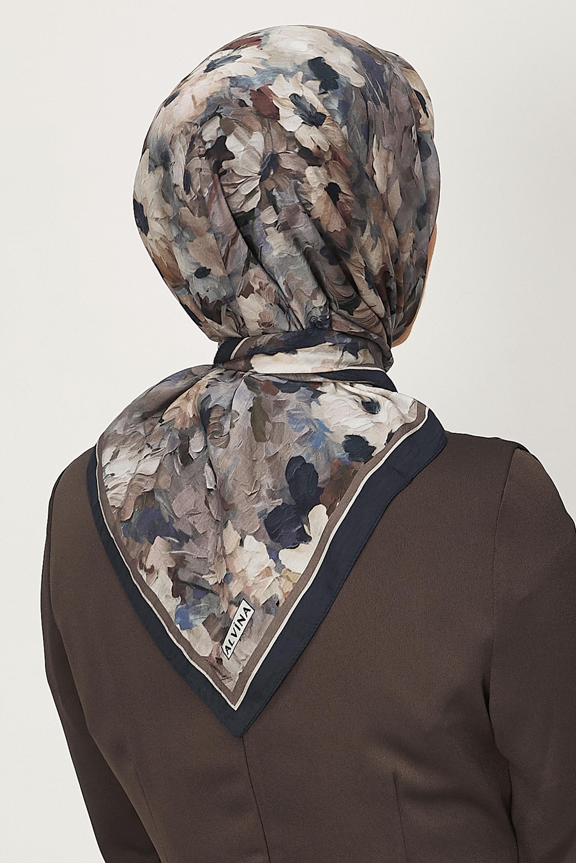 Hijab clothing NAVY BLUE ALVINA PATTERNED SCARF 8627