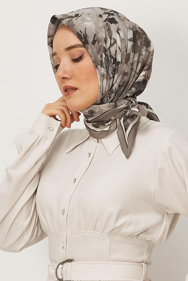 Hijab clothing MINK ALVINA PATTERNED SCARF 8627 - ALVİNA