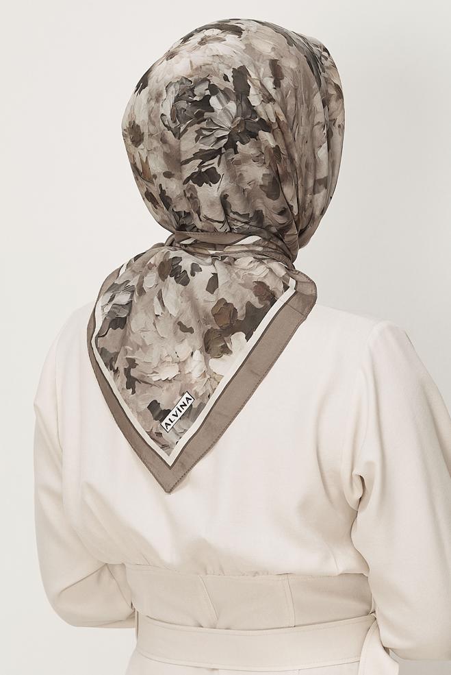 Hijab clothing MINK ALVINA PATTERNED SCARF 8627 - ALVİNA
