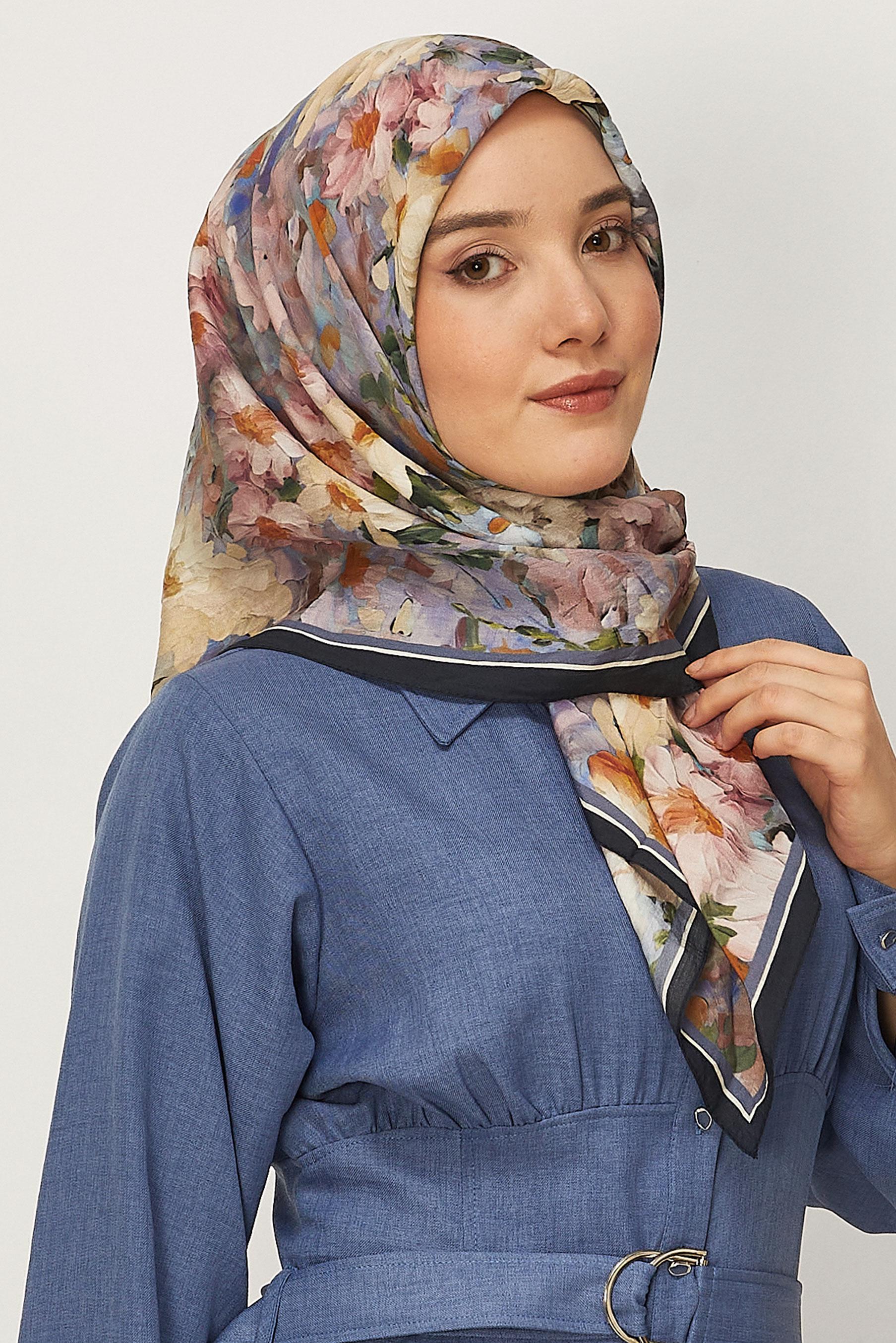 Hijab clothing BEIGE ALVINA PATTERNED SCARF 8627