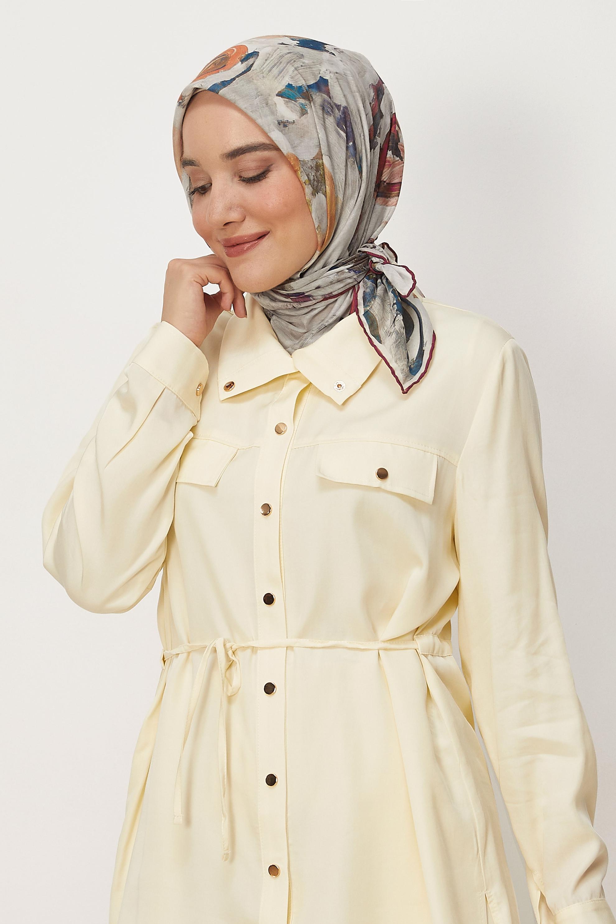 Vêtements hijab BEIGE ALVINA ÉCHARPE NATURELLE À MOTIFS 8633