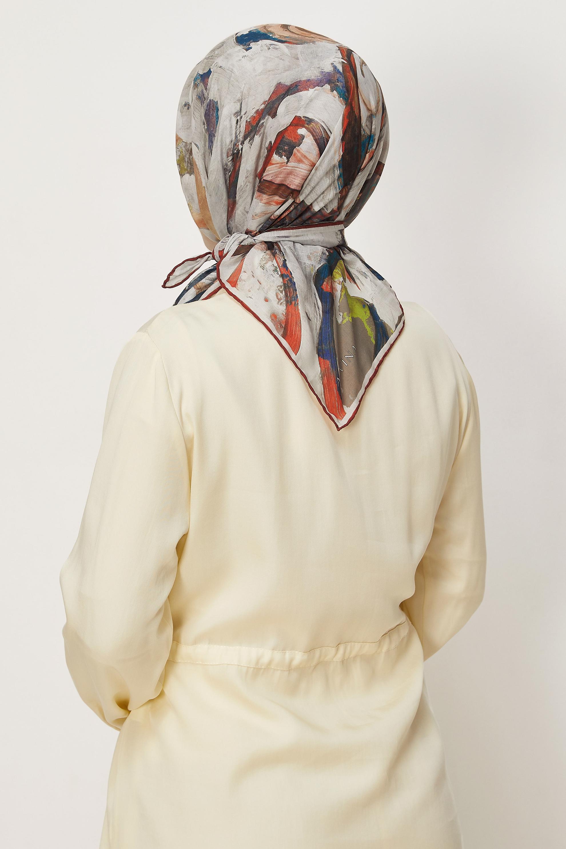 Vêtements hijab BEIGE ALVINA ÉCHARPE NATURELLE À MOTIFS 8633