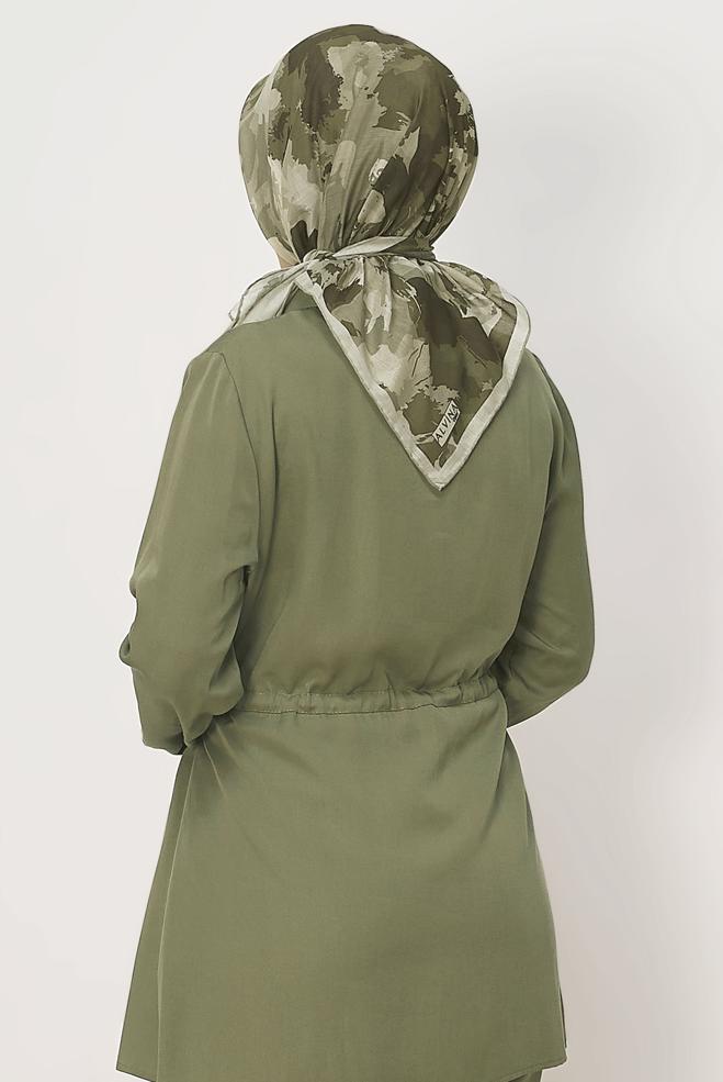 Vêtements hijab BEIGE ÉCHARPE NATUREL À MOTIFS ALVINA 8634 - ALVİNA