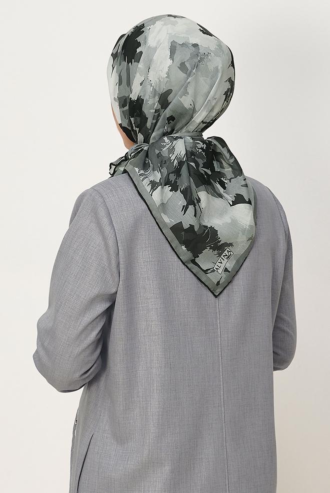 Vêtements hijab BEIGE ÉCHARPE NATUREL À MOTIFS ALVINA 8634 - ALVİNA