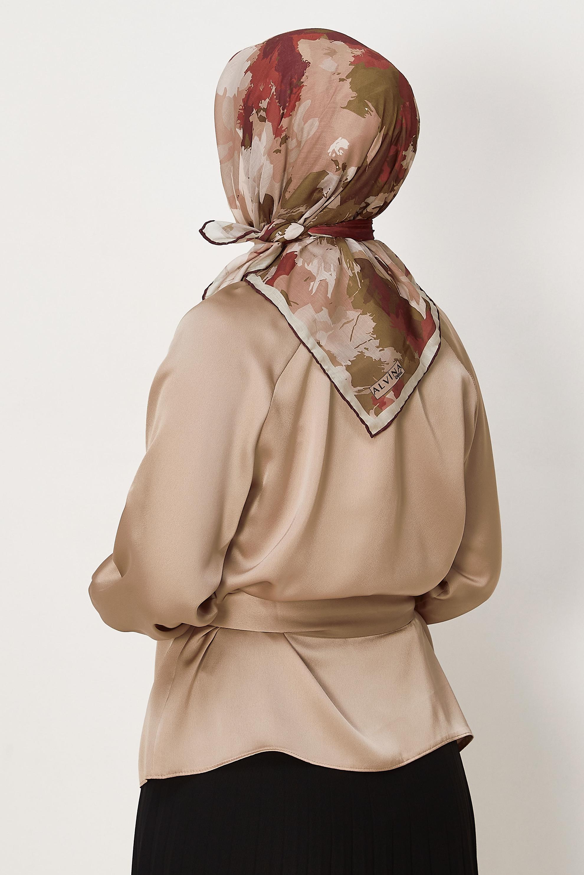Hijab clothing BEIGE ALVINA PATTERNED NATURAL SCARF 8634