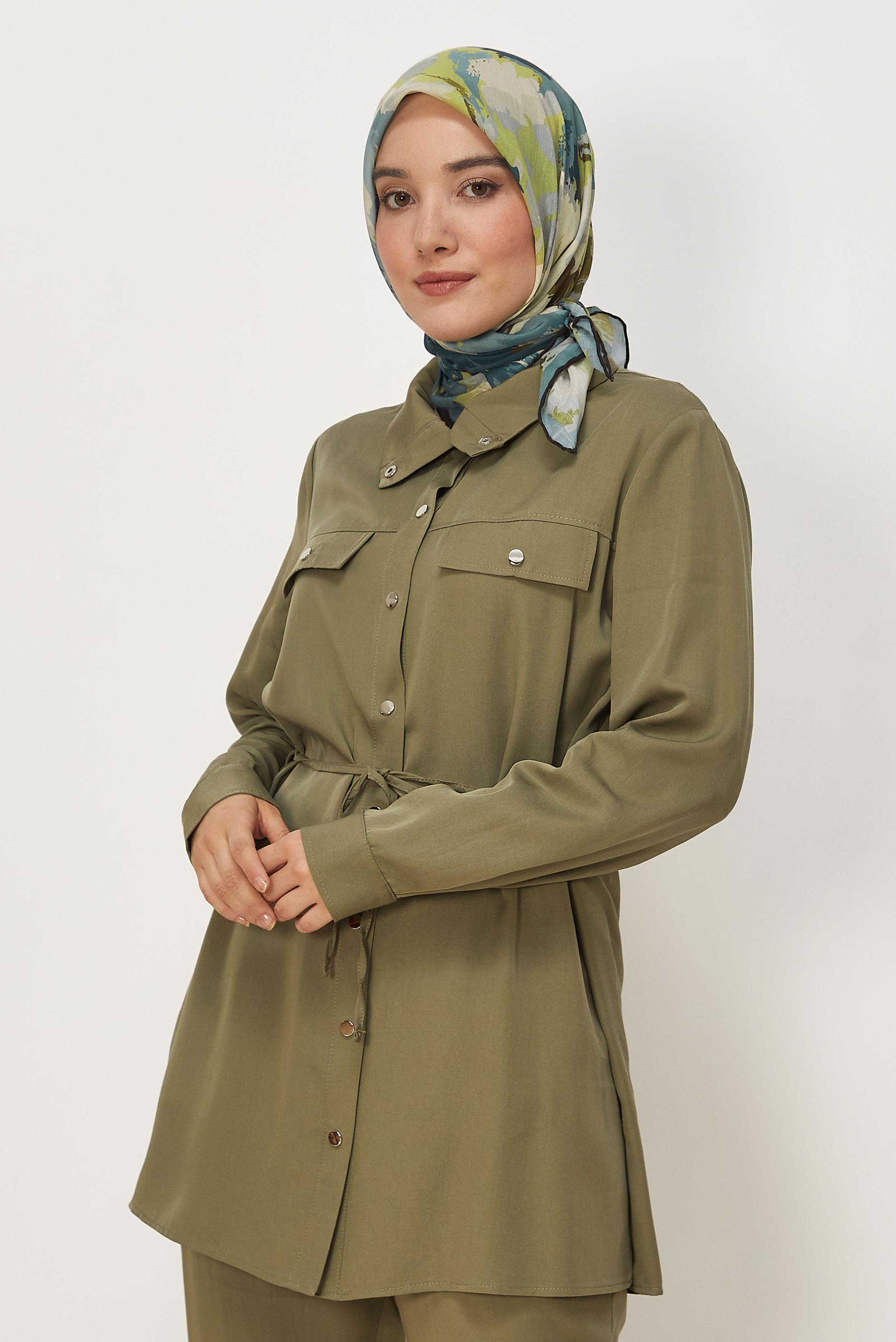 Vêtements hijab BLEU ÉCHARPE NATUREL À MOTIFS ALVINA 8634