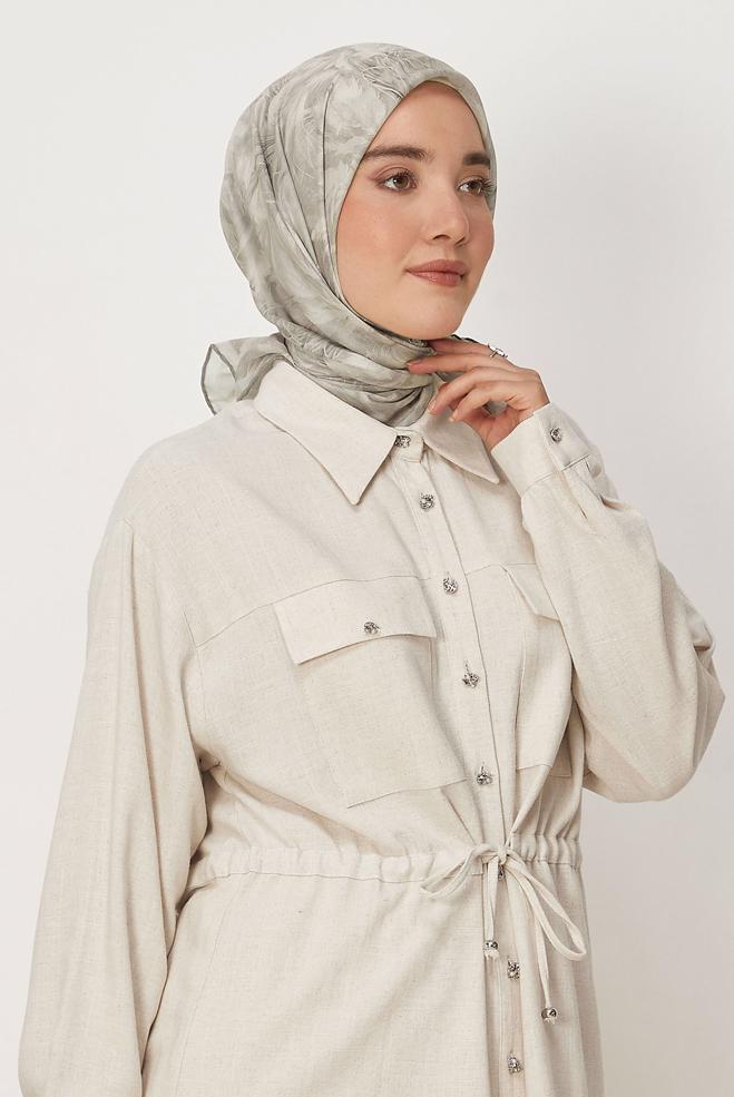 Vêtements hijab BEIGE ÉCHARPE ALVINA NATUREL 8635 - ALVİNA