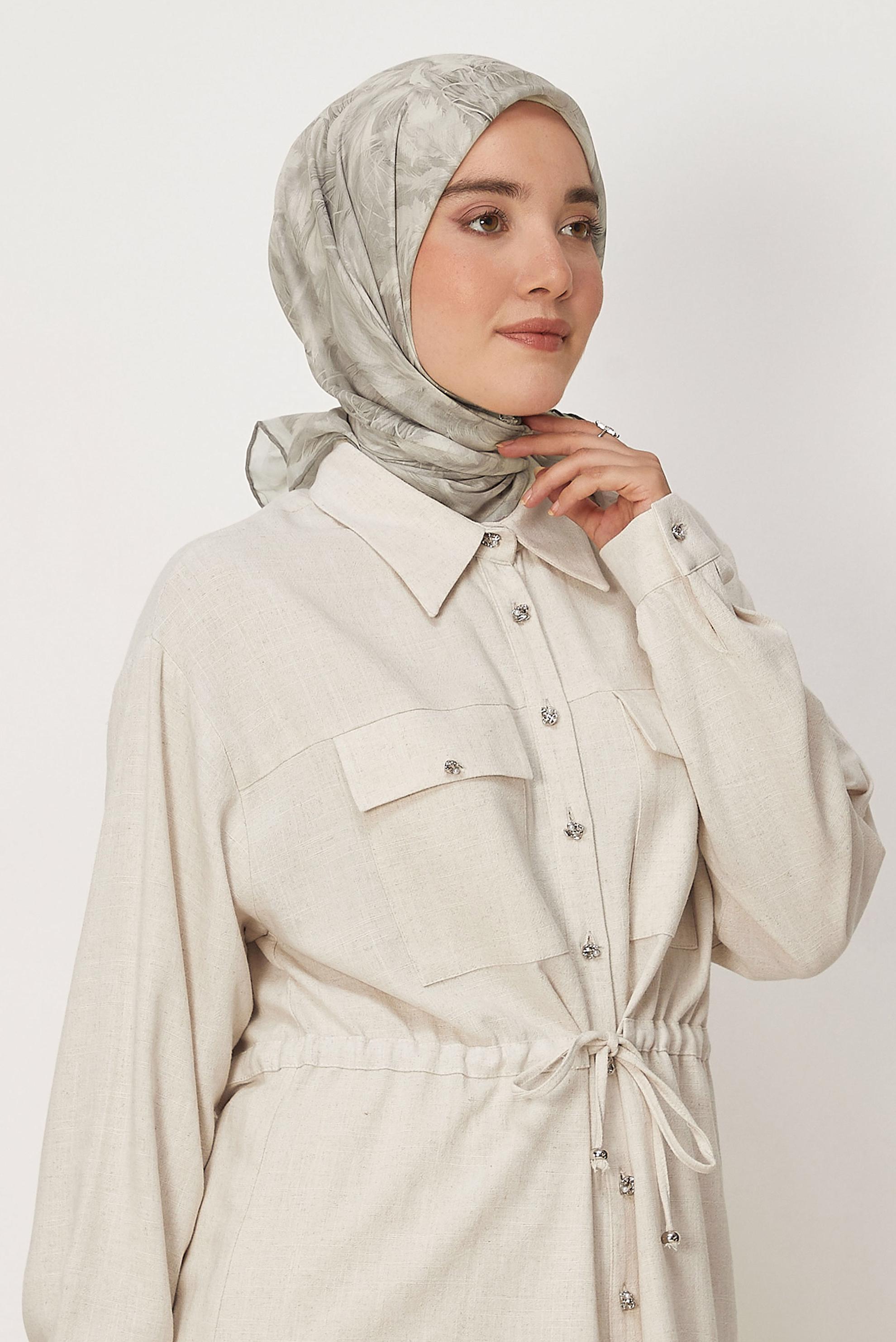 Tesettür giyim BEJ ALVİNA NATUREL EŞARP 8635