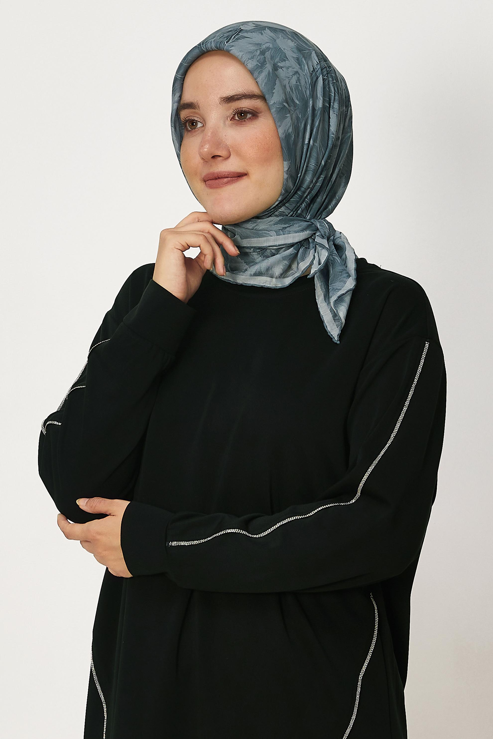 Tesettür giyim GRİ ALVİNA NATUREL EŞARP 8635