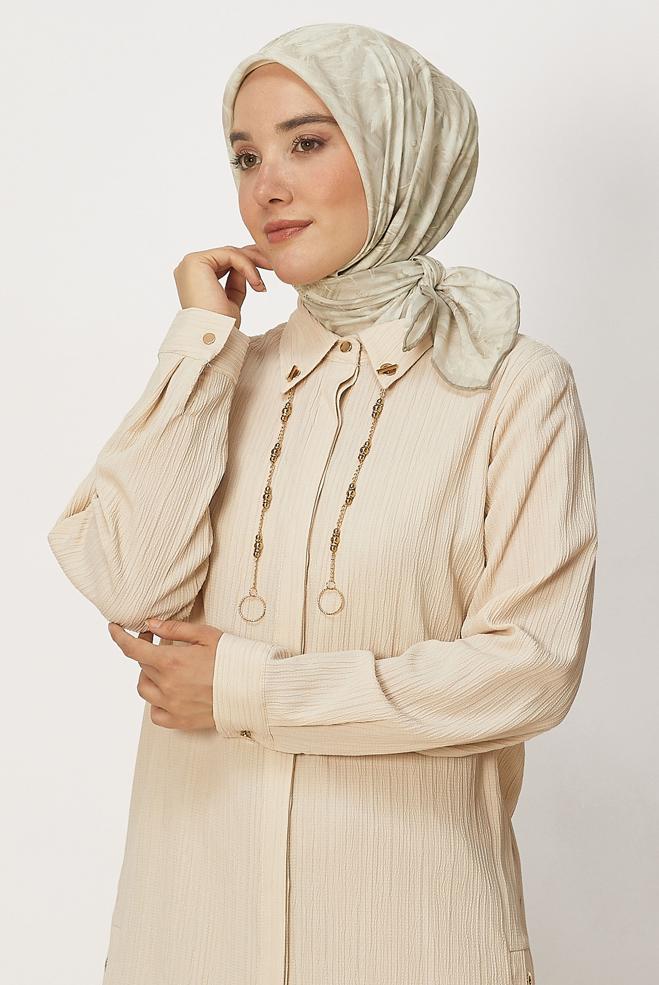 Hijab clothing BEIGE ALVINA NATURAL SCARF 8635 - ALVİNA