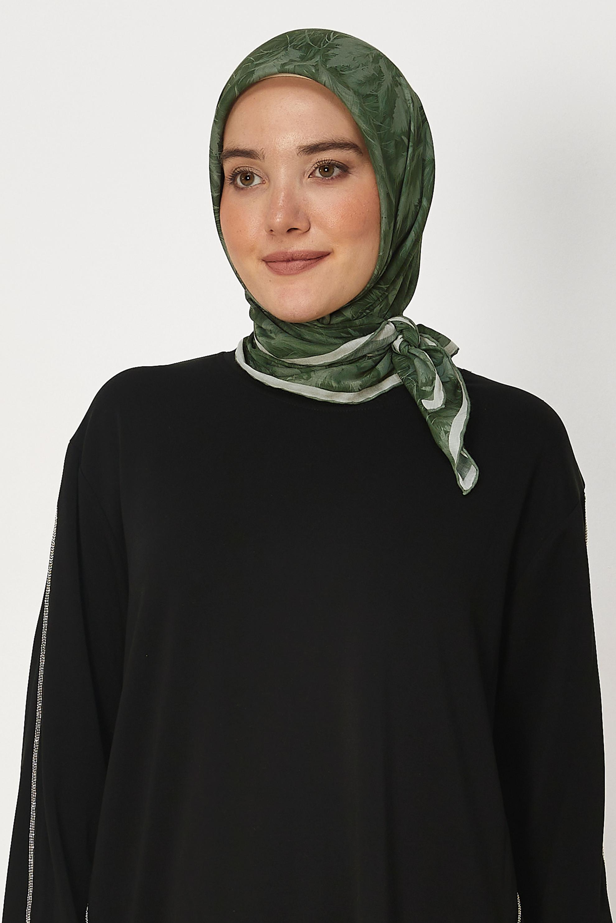 Tesettür giyim HAKİ ALVİNA NATUREL EŞARP 8635