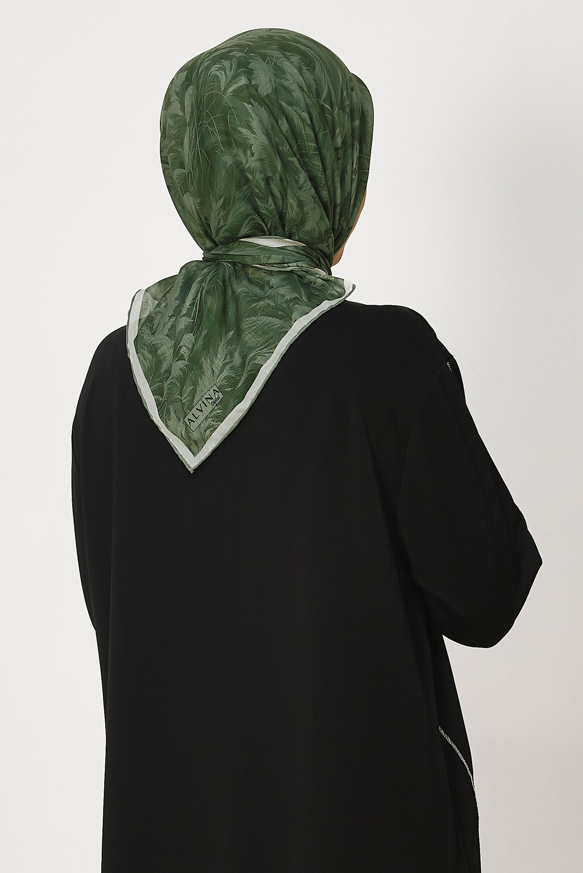 Tesettür giyim HAKİ ALVİNA NATUREL EŞARP 8635