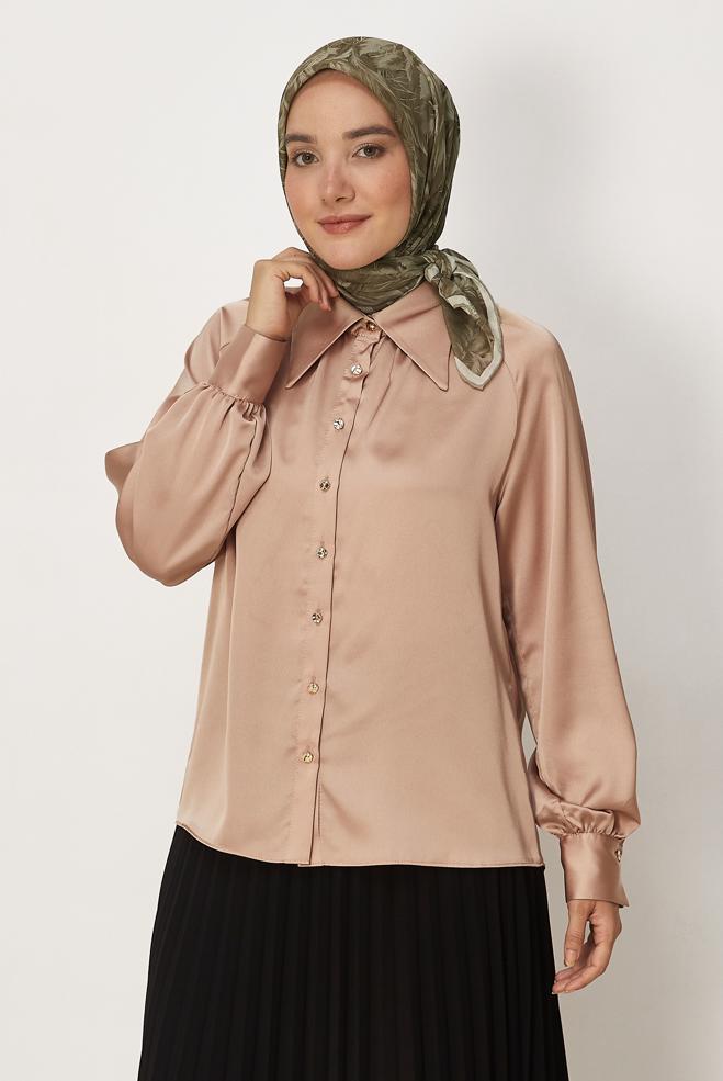 Hijab clothing BEIGE ALVINA NATURAL SCARF 8635 - ALVİNA