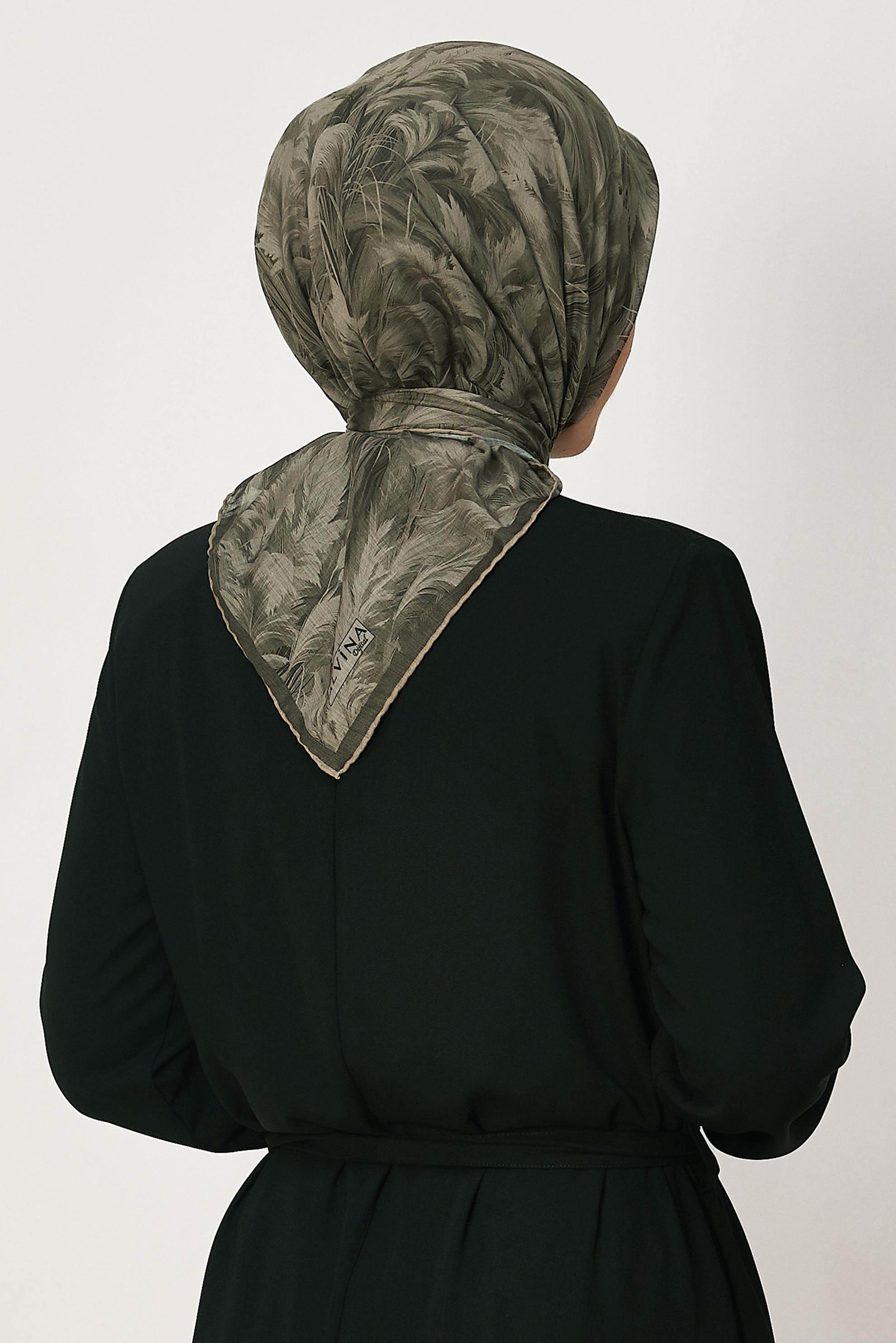 Tesettür giyim VİZON ALVİNA NATUREL EŞARP 8635
