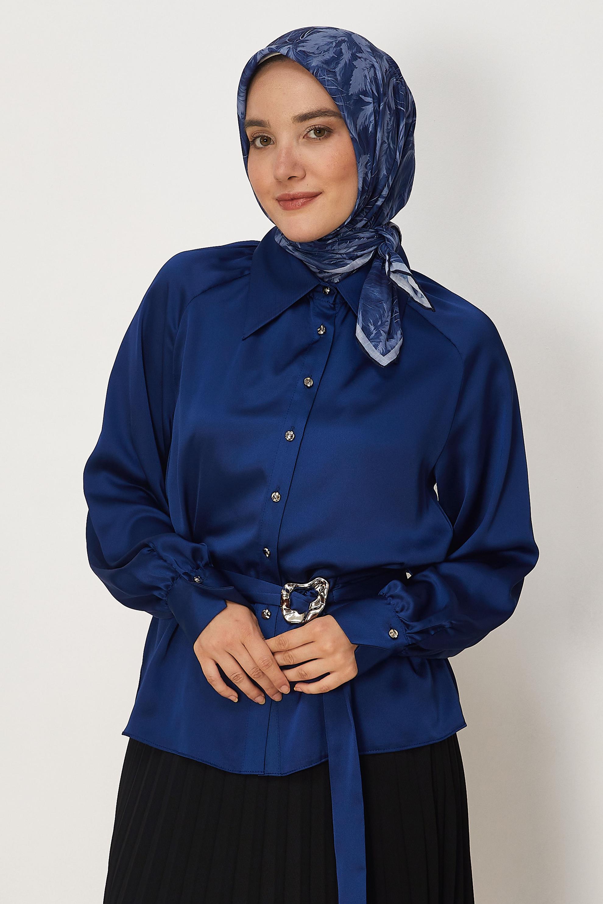 Hijab clothing NAVY BLUE ALVINA NATURAL SCARF 8635