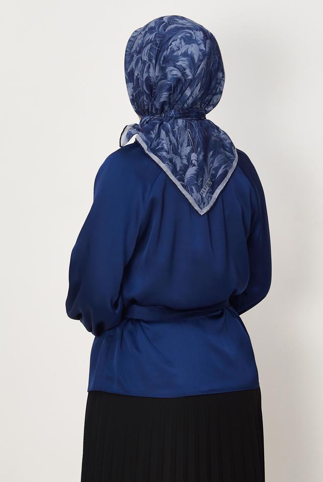 Hijab clothing NAVY BLUE ALVINA NATURAL SCARF 8635 - ALVİNA