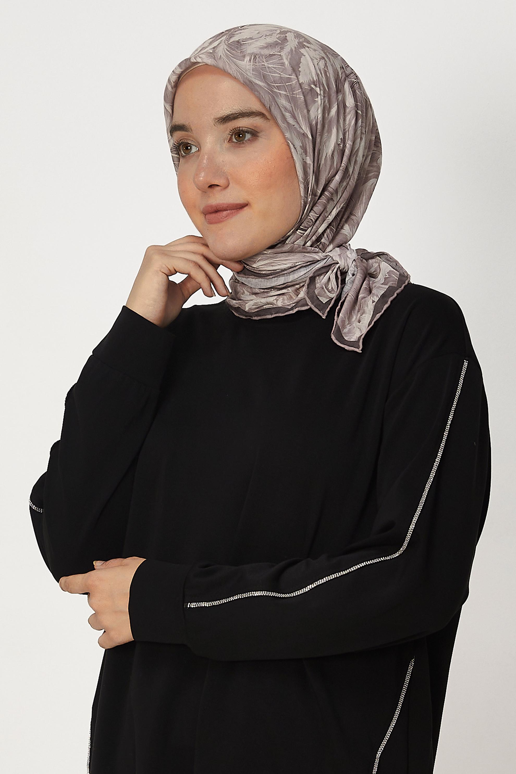 Tesettür giyim PUDRA ALVİNA NATUREL EŞARP 8635