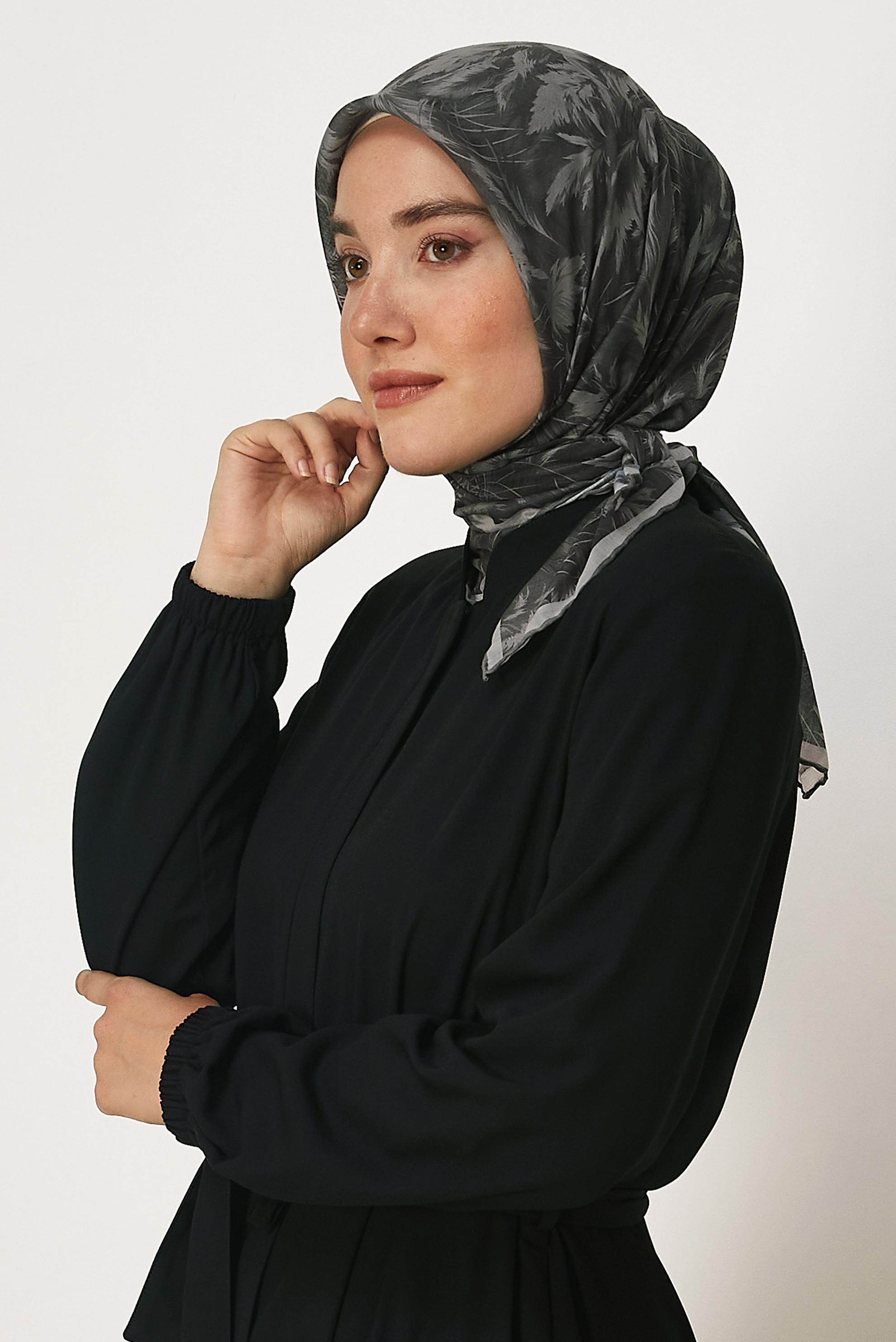 Tesettür giyim VİZON ALVİNA NATUREL EŞARP 8635