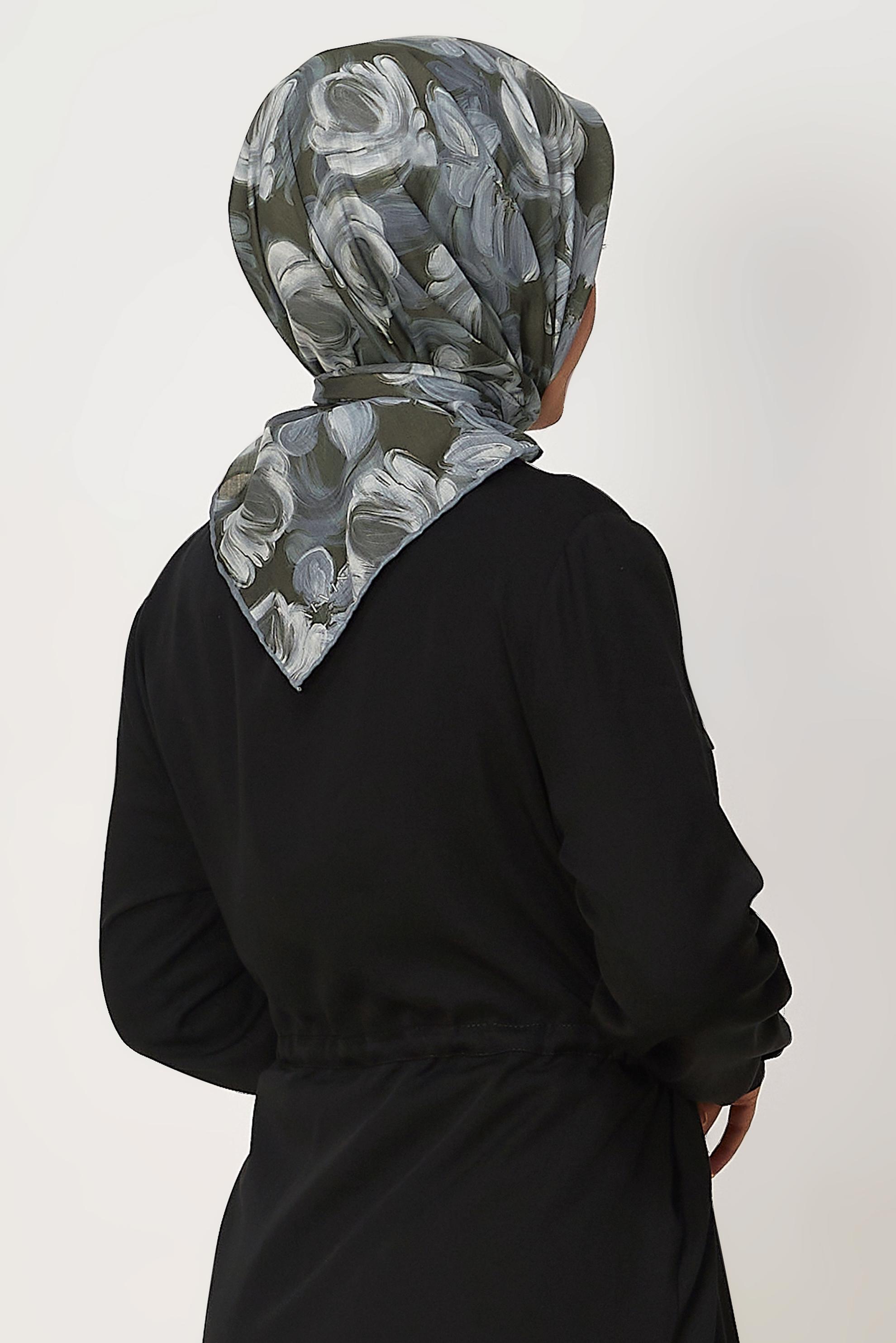 Hijab clothing GREY ALVINA PATTERNED NATURAL SCARF 8636