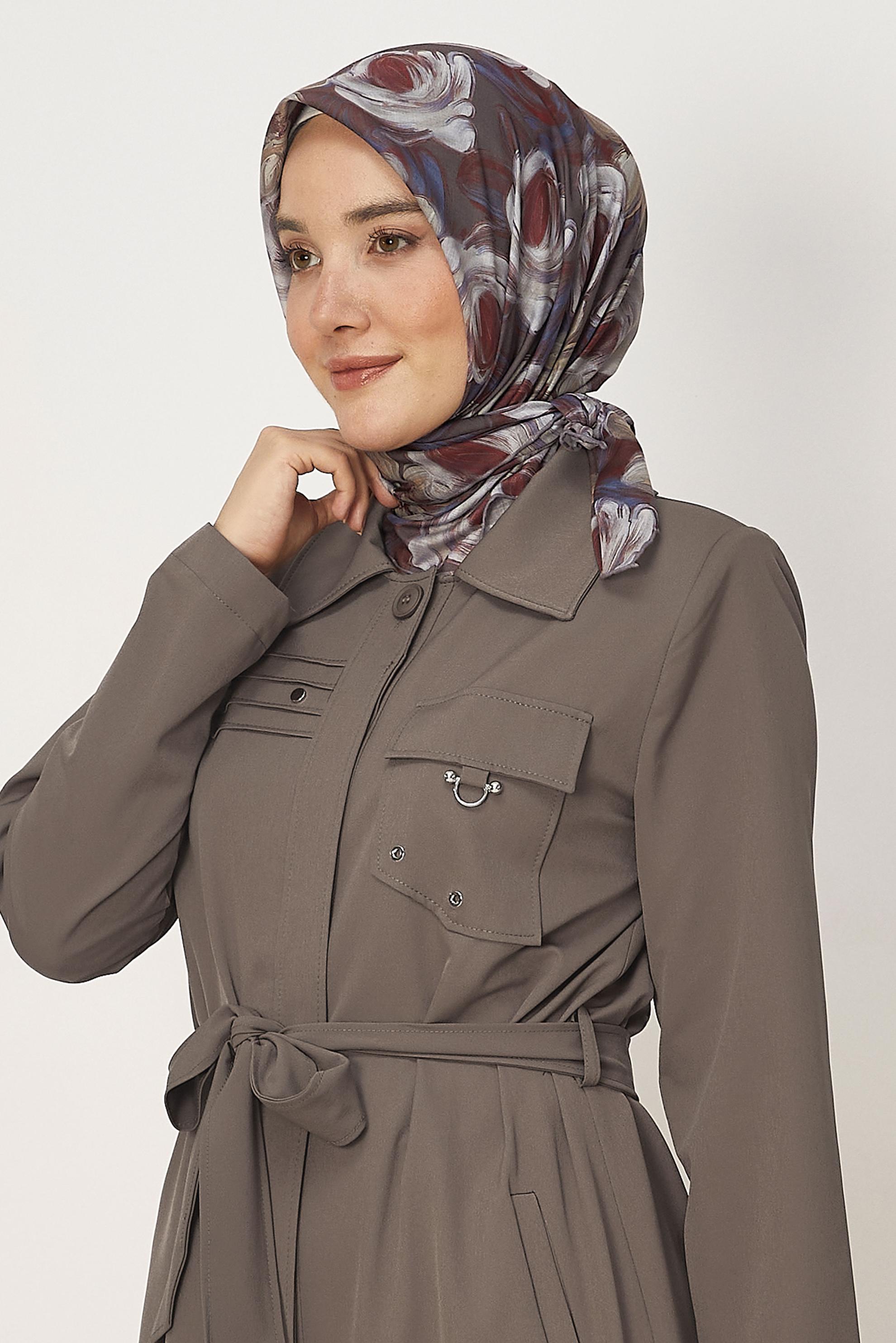 Hijab clothing BEIGE ALVINA PATTERNED NATURAL SCARF 8636