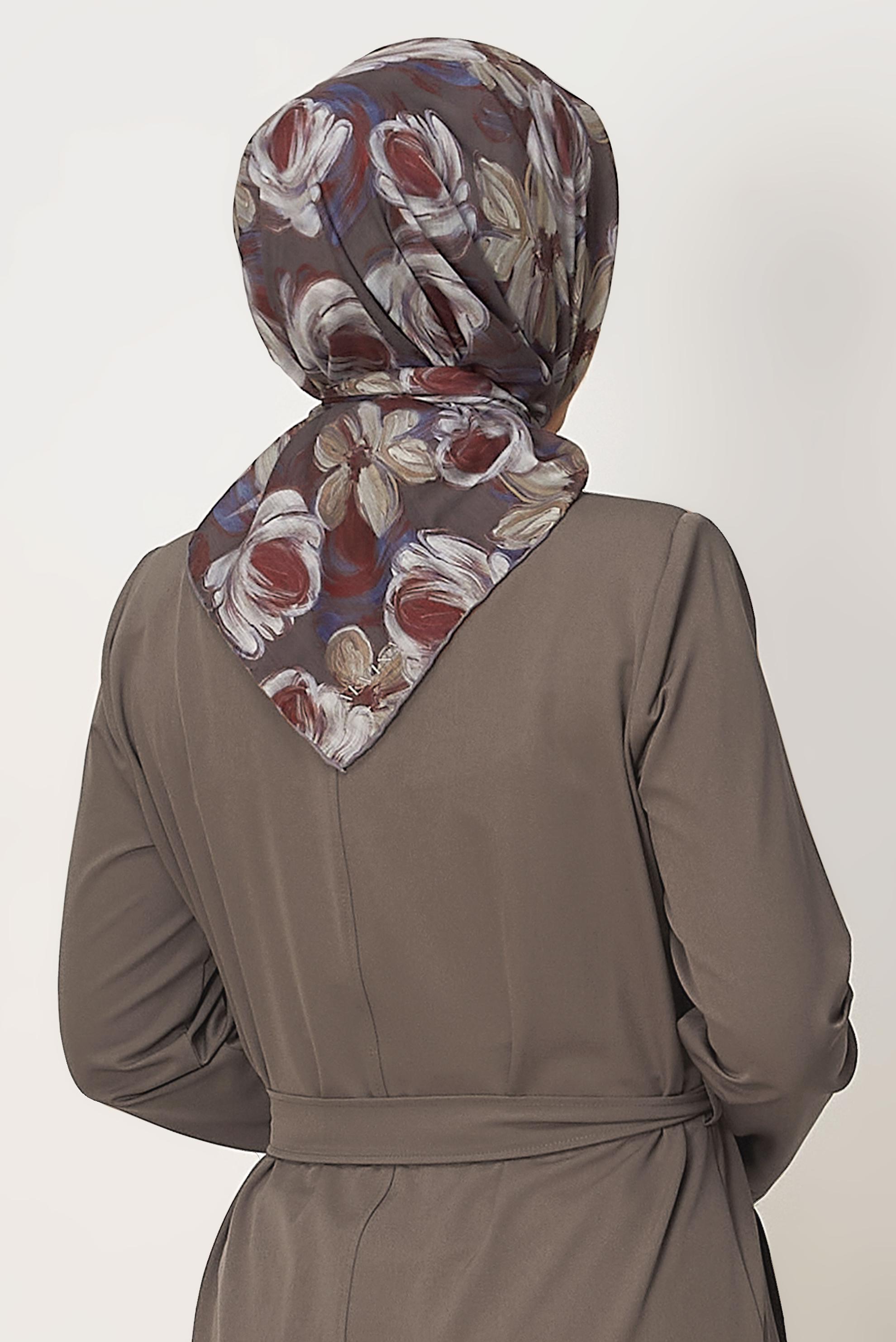 Hijab clothing BEIGE ALVINA PATTERNED NATURAL SCARF 8636
