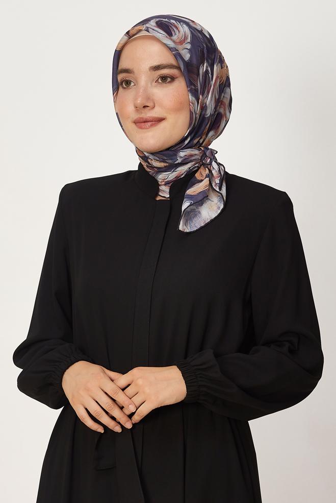 Tesettür giyim MOR ALVİNA DESENLİ NATUREL EŞARP 8636 - ALVİNA