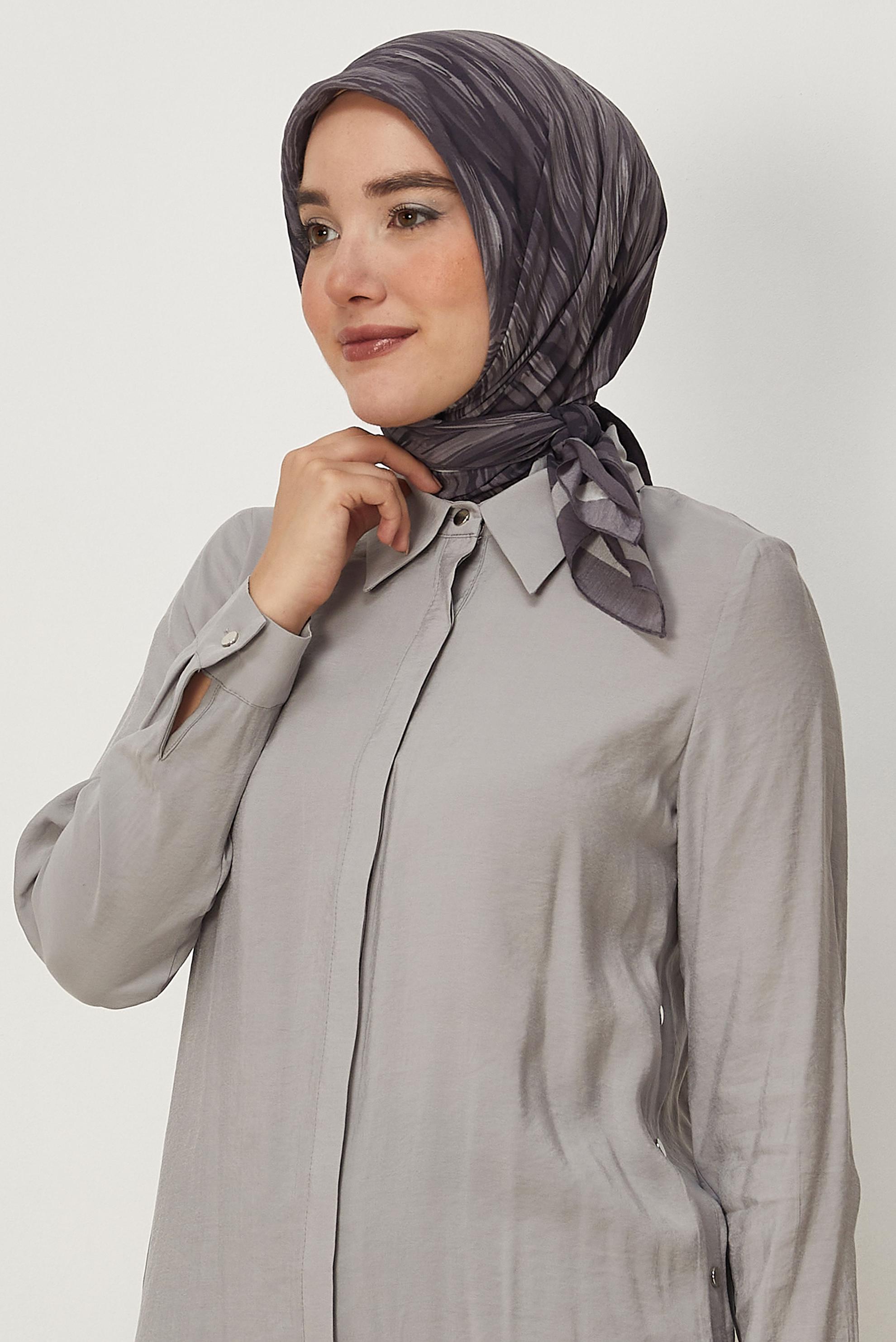 Tesettür giyim GRİ ALVİNA VİSKON EŞARP 8638