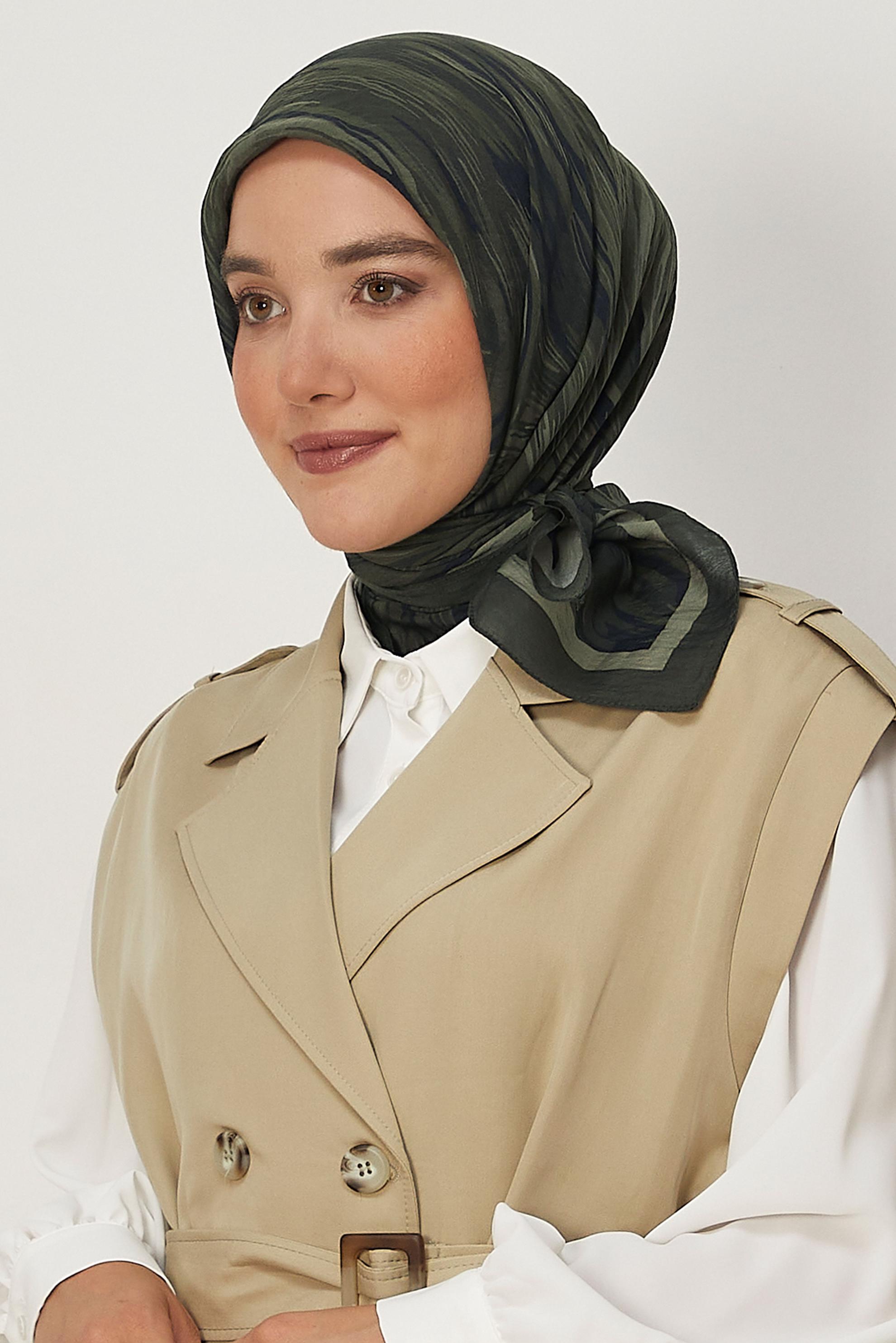 Tesettür giyim HAKİ ALVİNA VİSKON EŞARP 8638