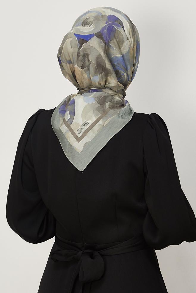 Hijab clothing SILVER ALVINA PATTERNED VISCOSE SCARF 8639 - ALVİNA